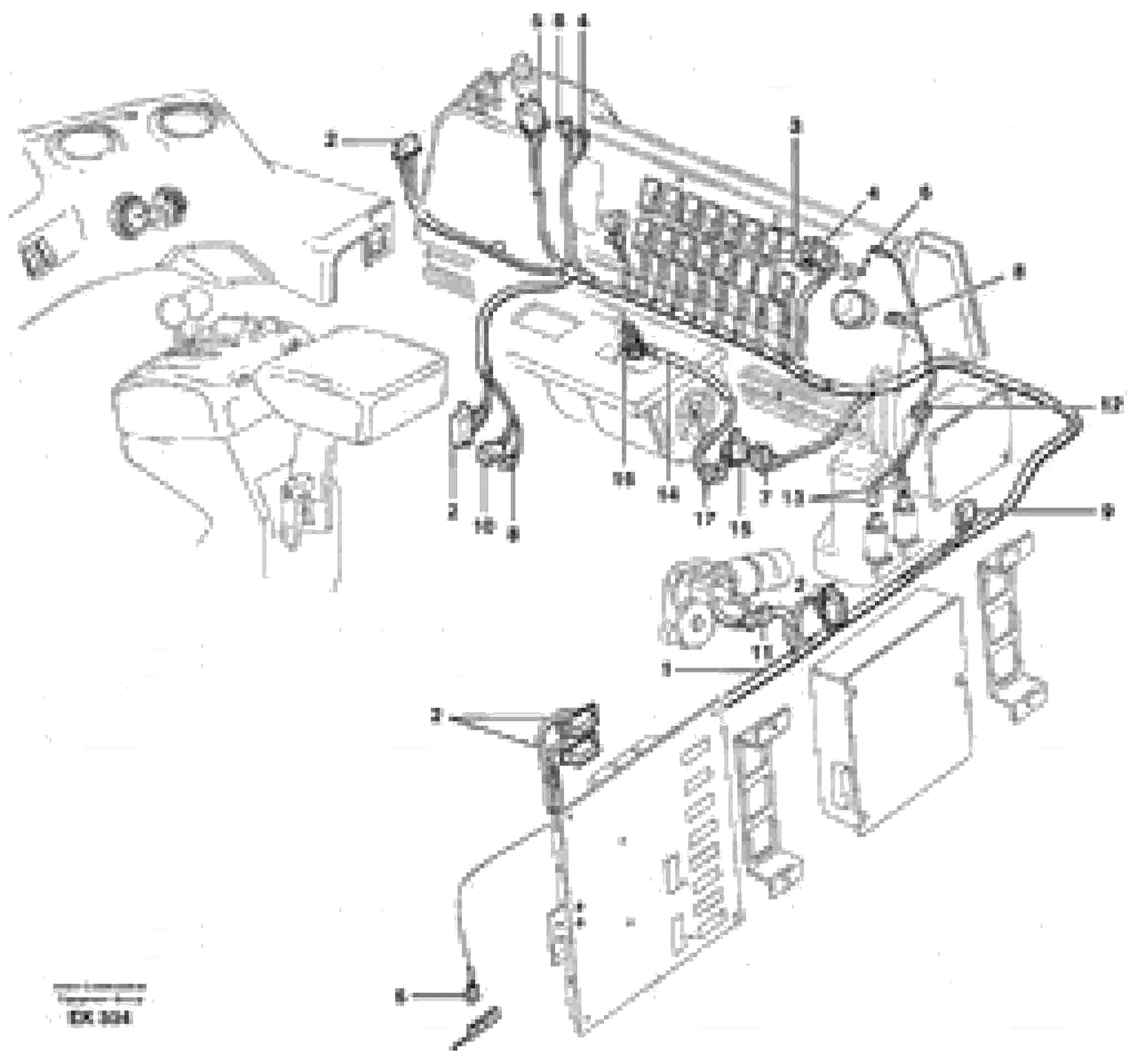 Схема запчастей Volvo L220E - 29614 Cable harnesses, cab L220E SER NO 4003 - 5020