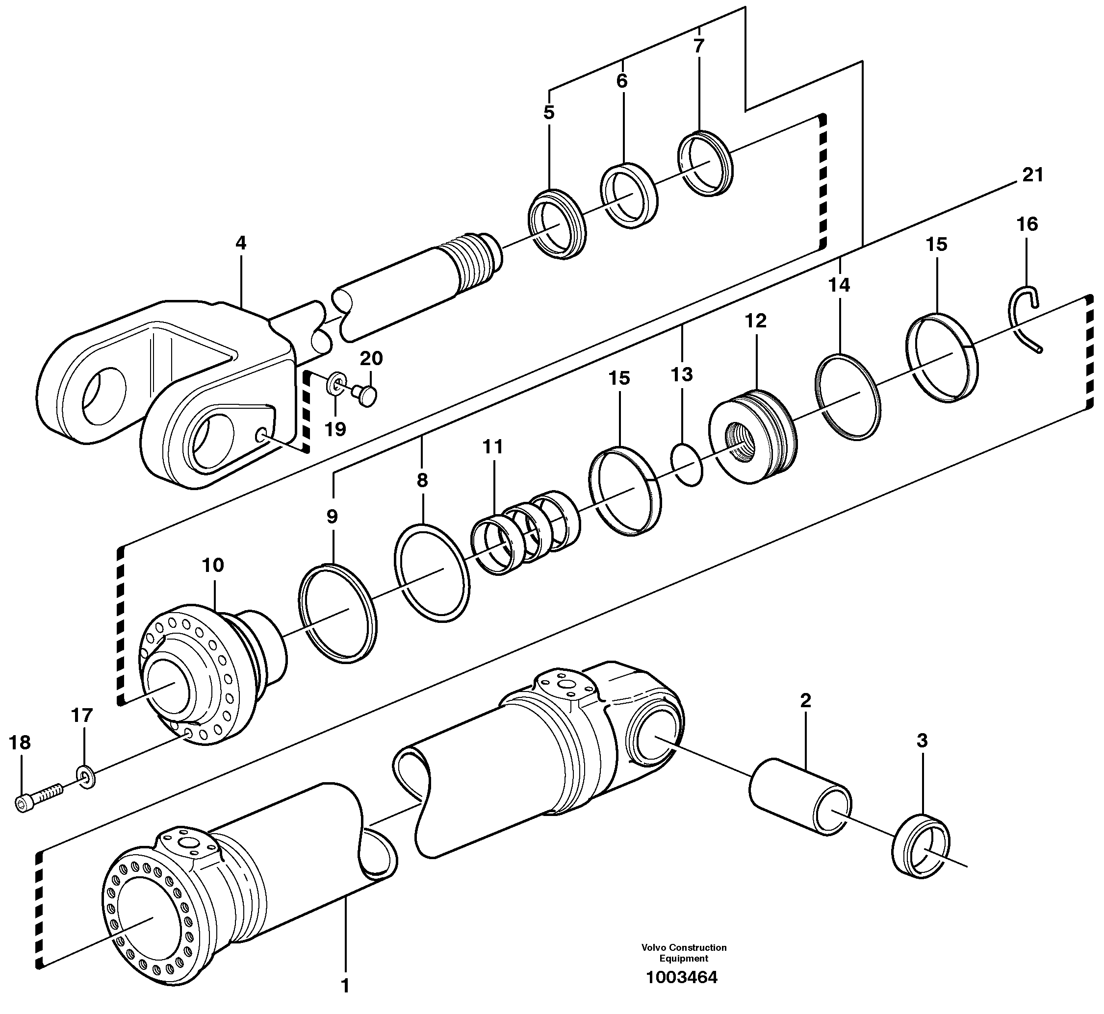 Схема запчастей Volvo L220E - 6986 Гидроцилиндр (цилиндр) подъемный L220E SER NO 4003 - 5020