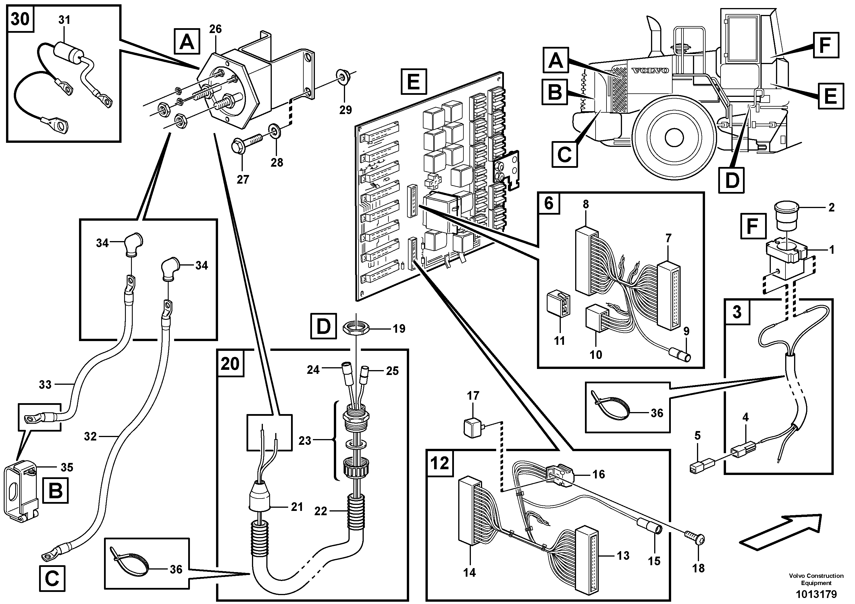 Схема запчастей Volvo L220E - 45872 Battery main switch L220E SER NO 4003 - 5020