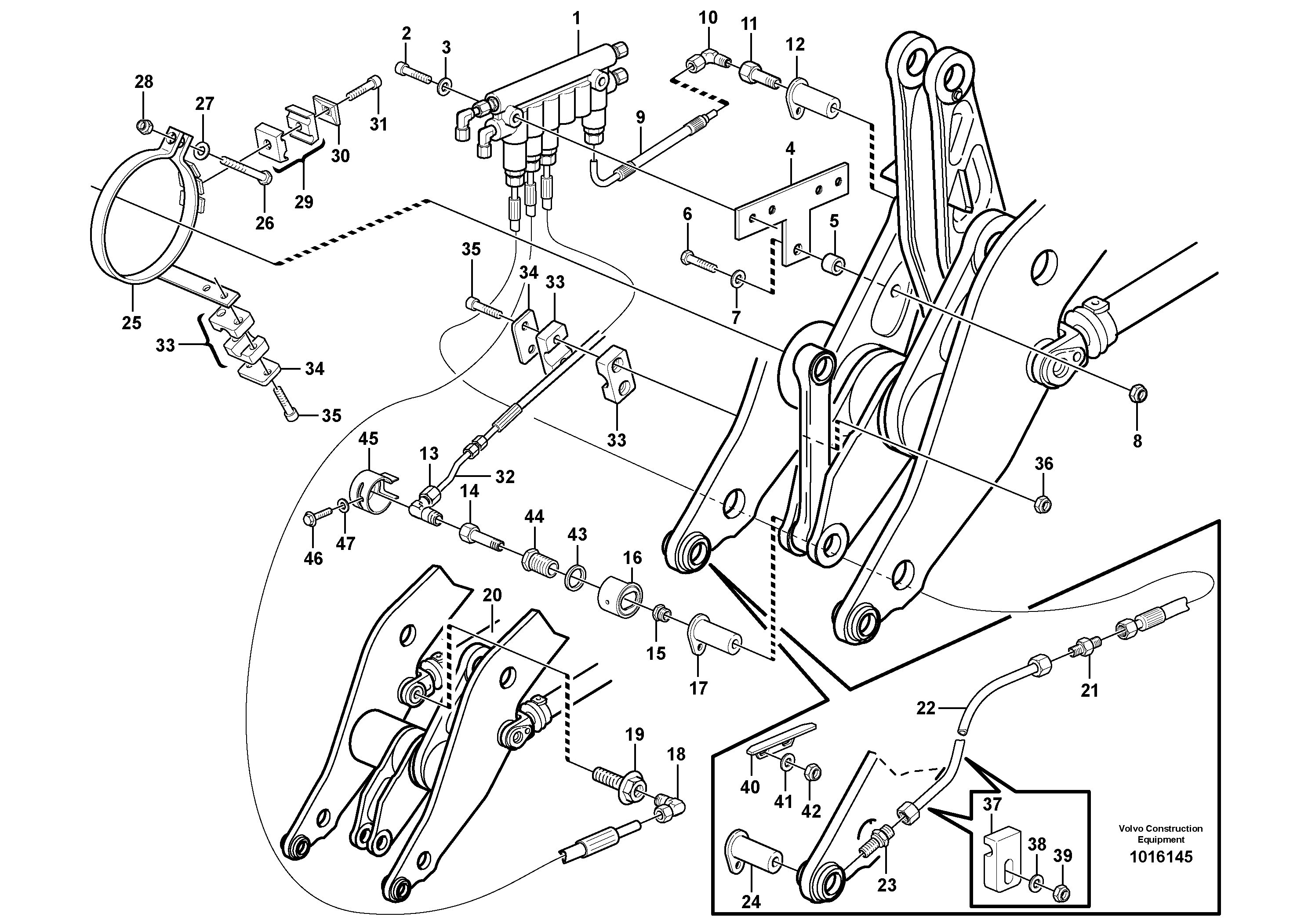 Схема запчастей Volvo L220E - 42514 Distribution block, B2 L220E SER NO 4003 - 5020