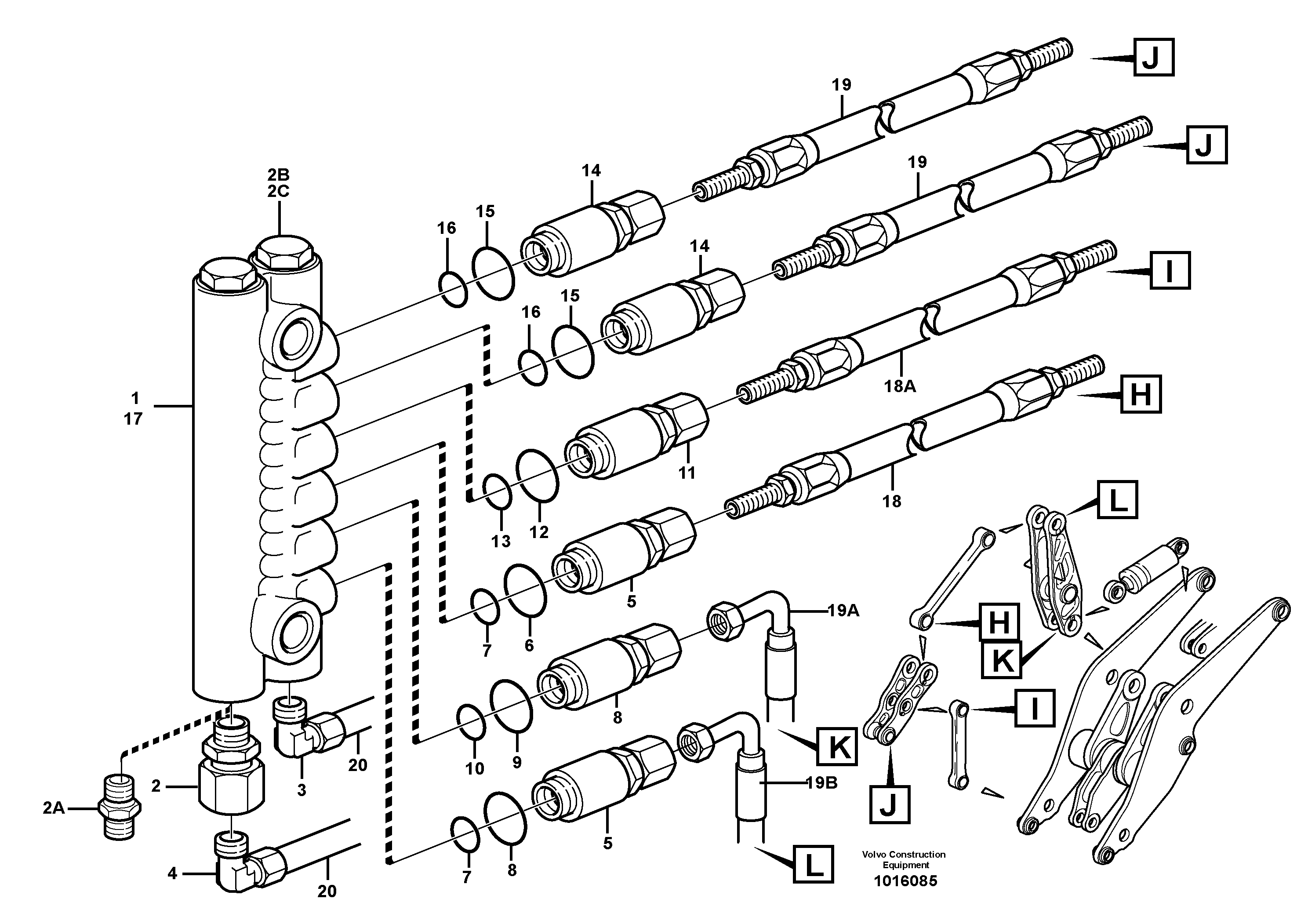 Схема запчастей Volvo L220E - 5983 Distribution block, B3 L220E SER NO 4003 - 5020