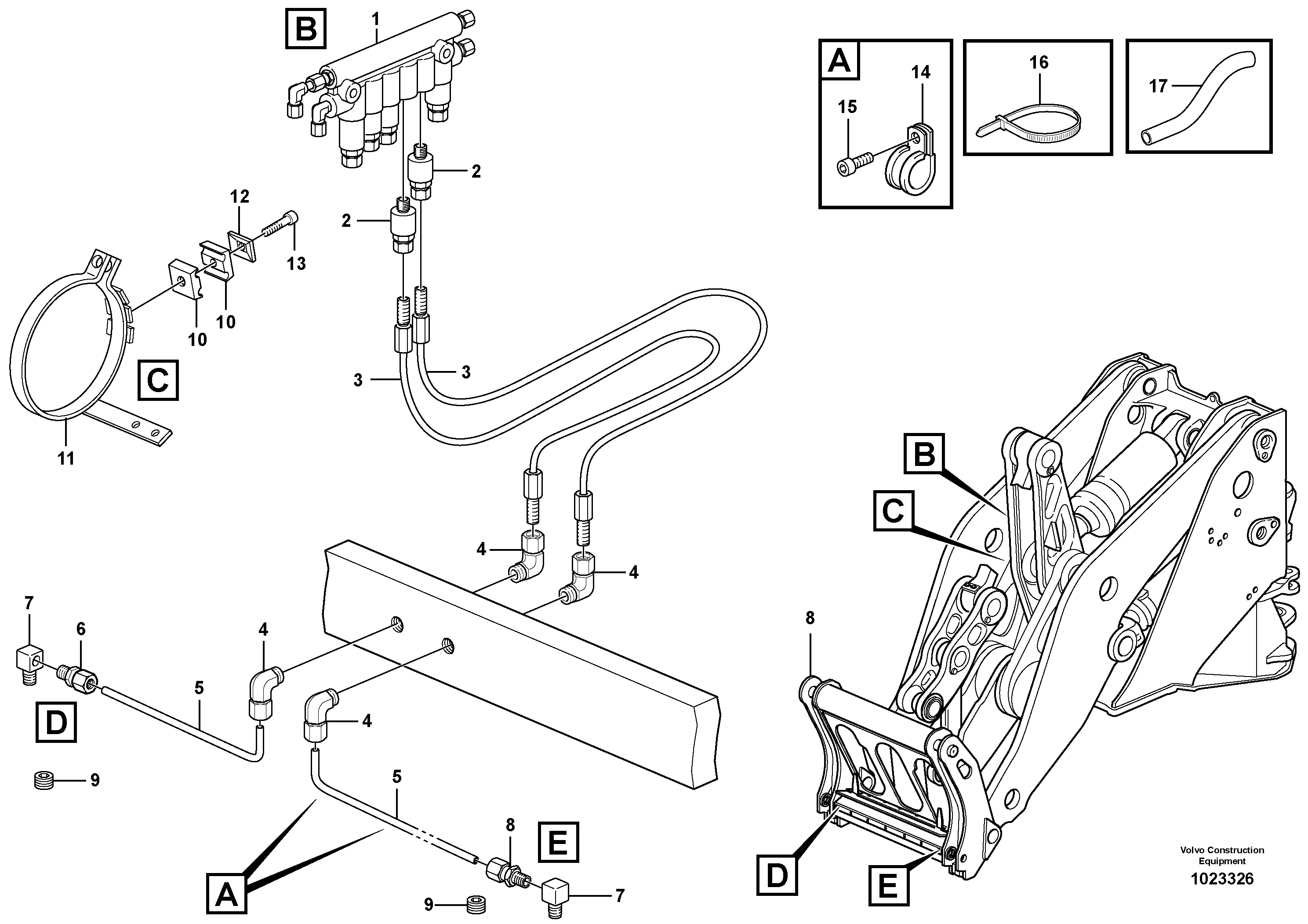 Схема запчастей Volvo L220E - 7720 Central lubrication, attachment bracket L220E SER NO 4003 - 5020