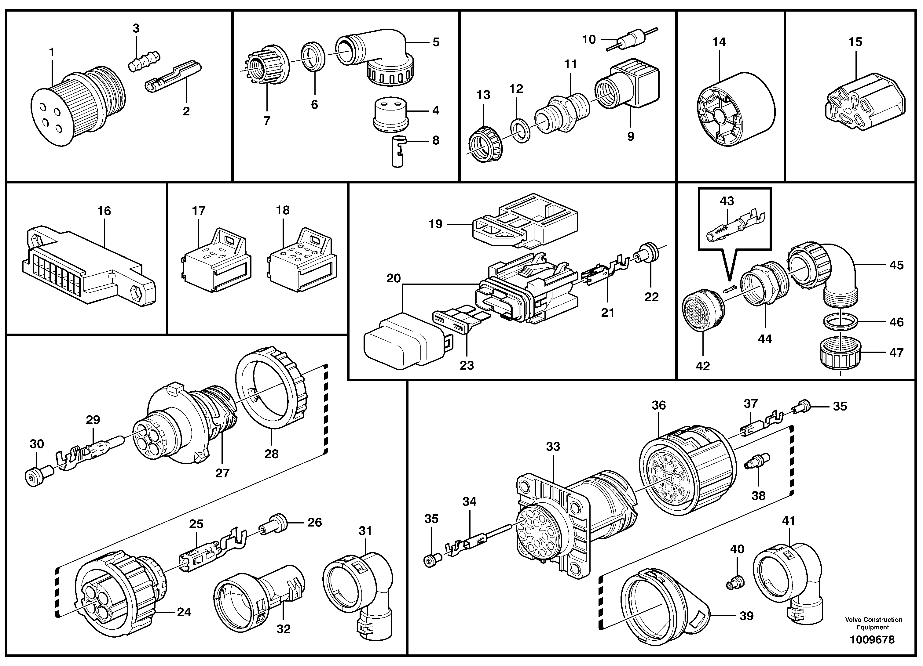 Схема запчастей Volvo L220E - 103215 Connectors L220E SER NO 4003 - 5020