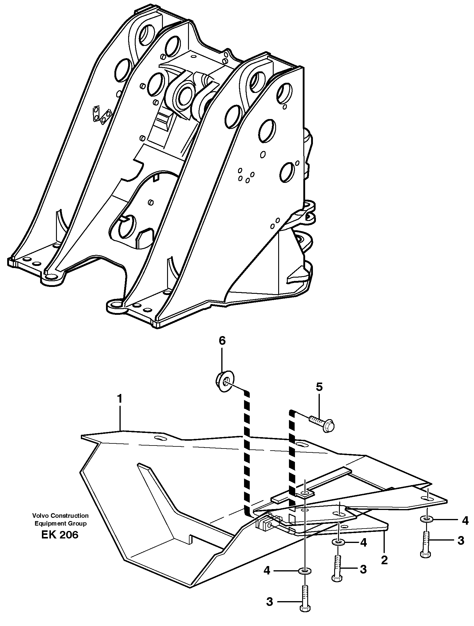 Схема запчастей Volvo L220E - 20793 Belly guard, front L220E SER NO 2001 - 3999