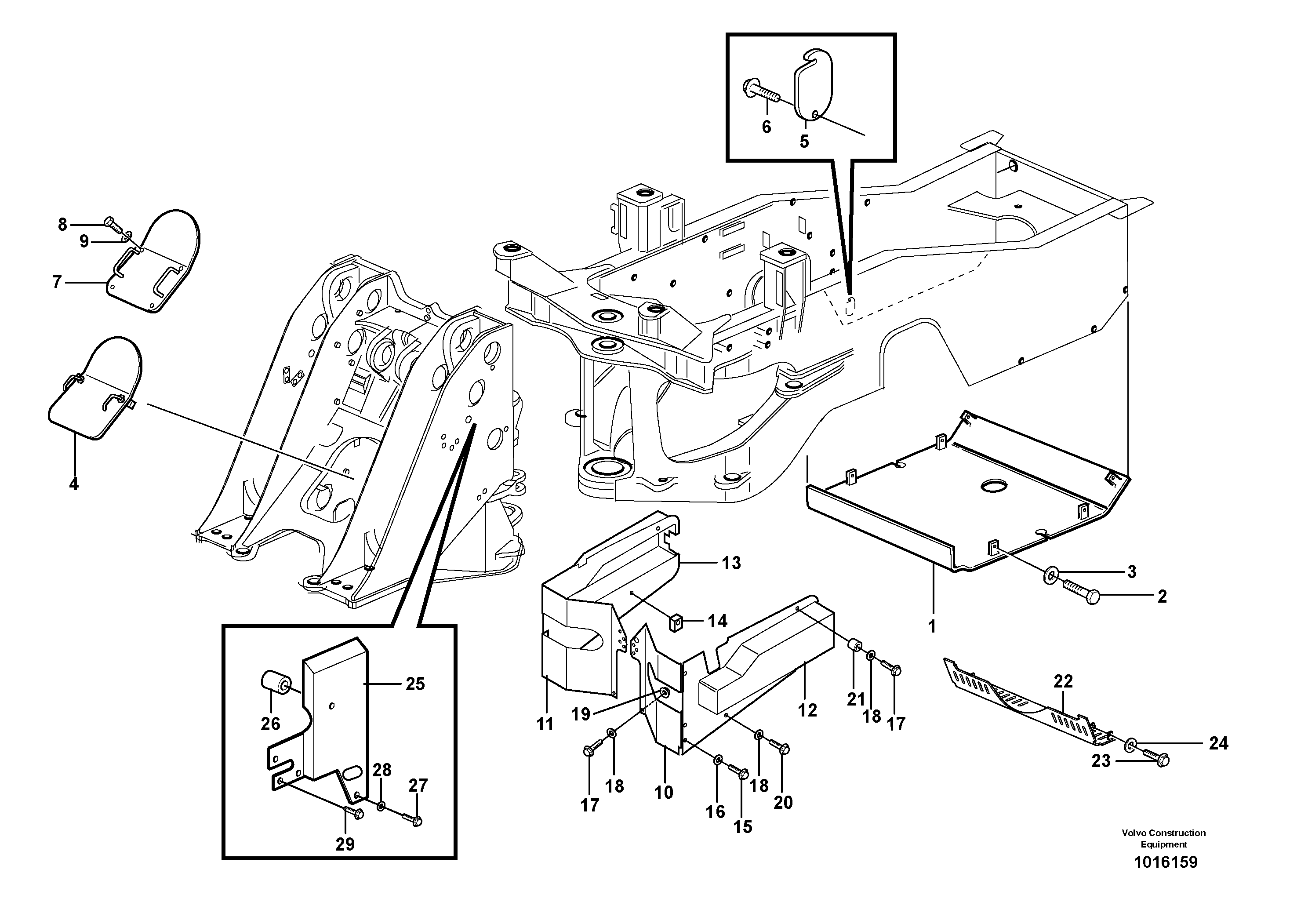 Схема запчастей Volvo L220E - 30640 Protecting plates L220E SER NO 2001 - 3999