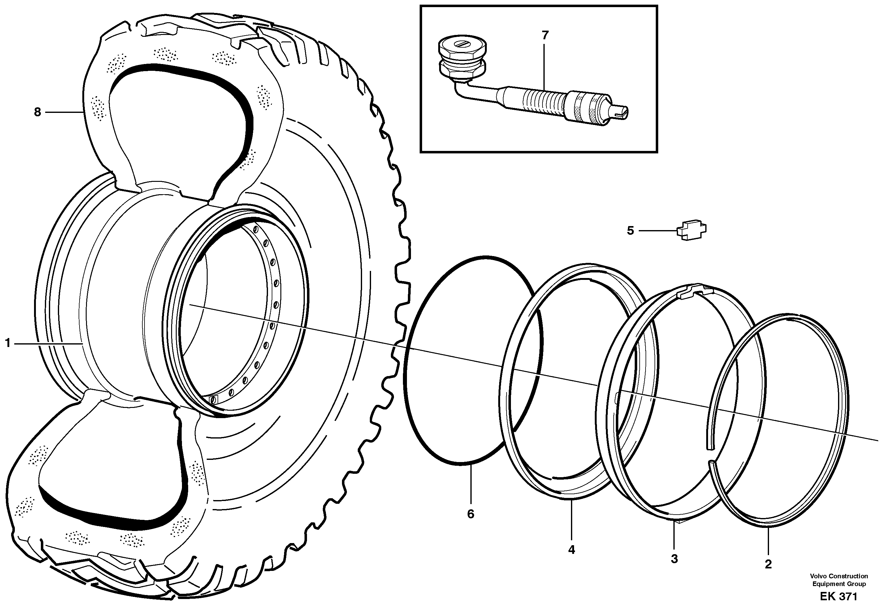 Схема запчастей Volvo L220E - 20799 Wheel L220E SER NO 2001 - 3999