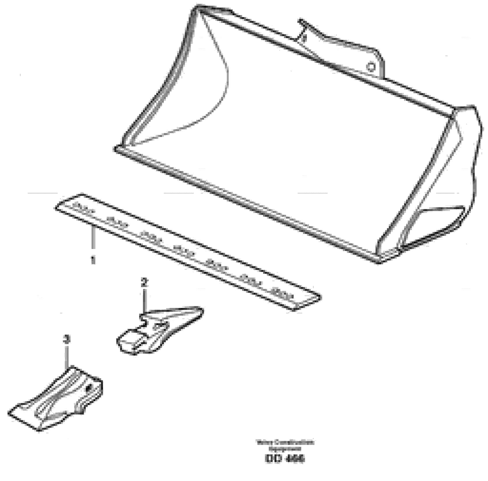 Схема запчастей Volvo L220E - 33947 Bucket, straight with teeth ATTACHMENTS ATTACHMENTS WHEEL LOADERS GEN. D - E