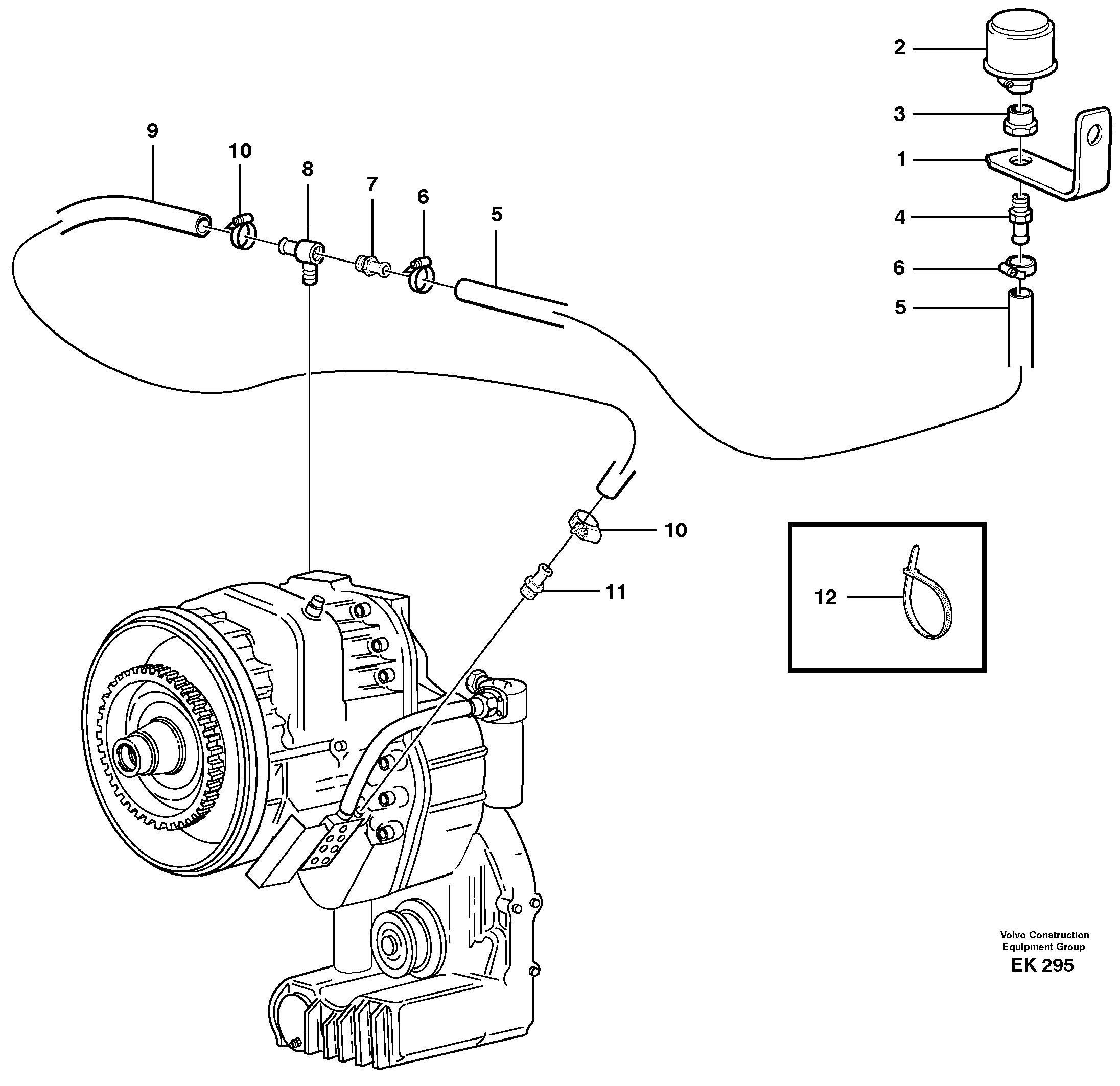 Схема запчастей Volvo L220E - 81625 Ventilation for transmission L220E SER NO 4003 - 5020