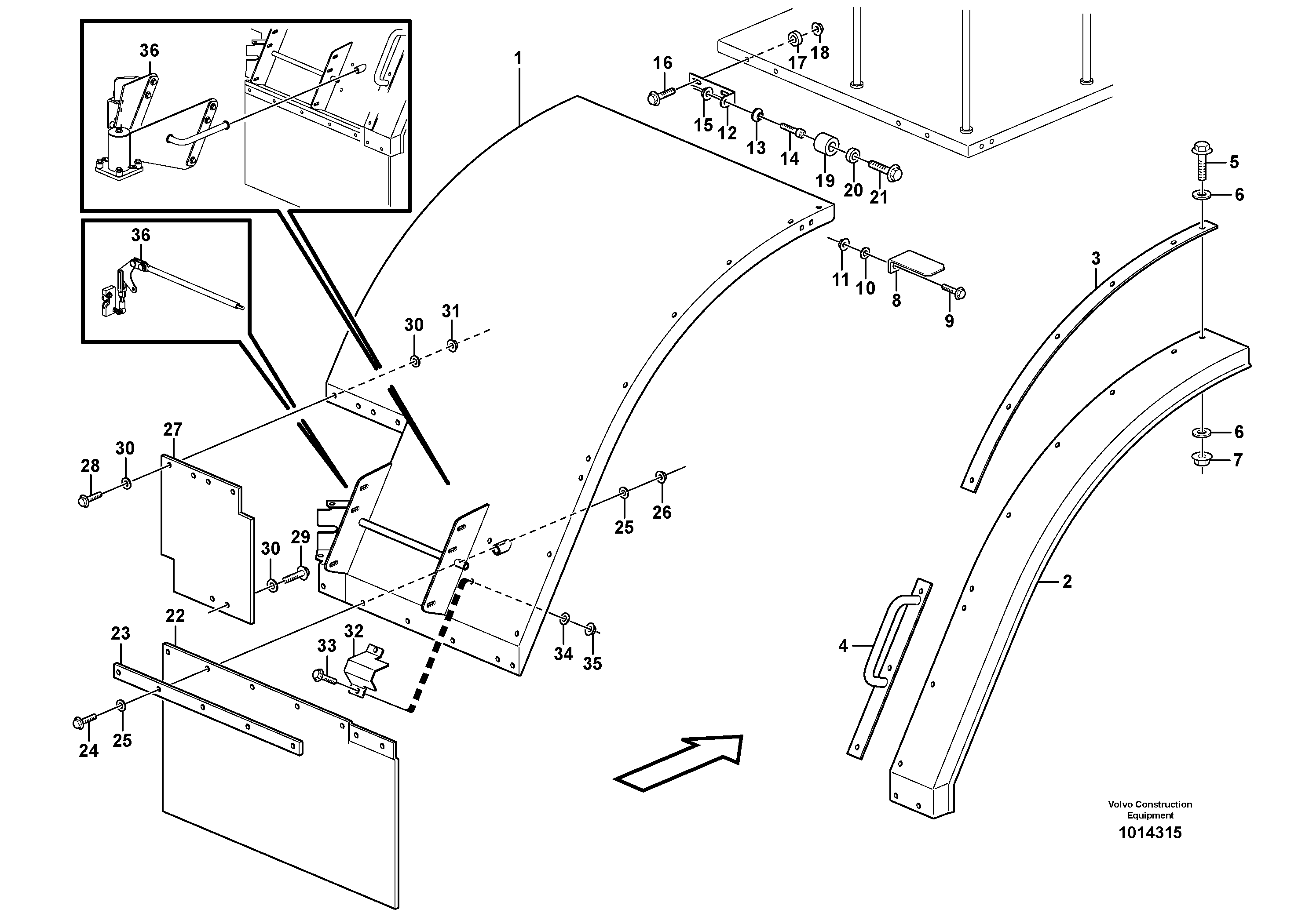 Схема запчастей Volvo L220E - 45586 Fenders L220E SER NO 2001 - 3999