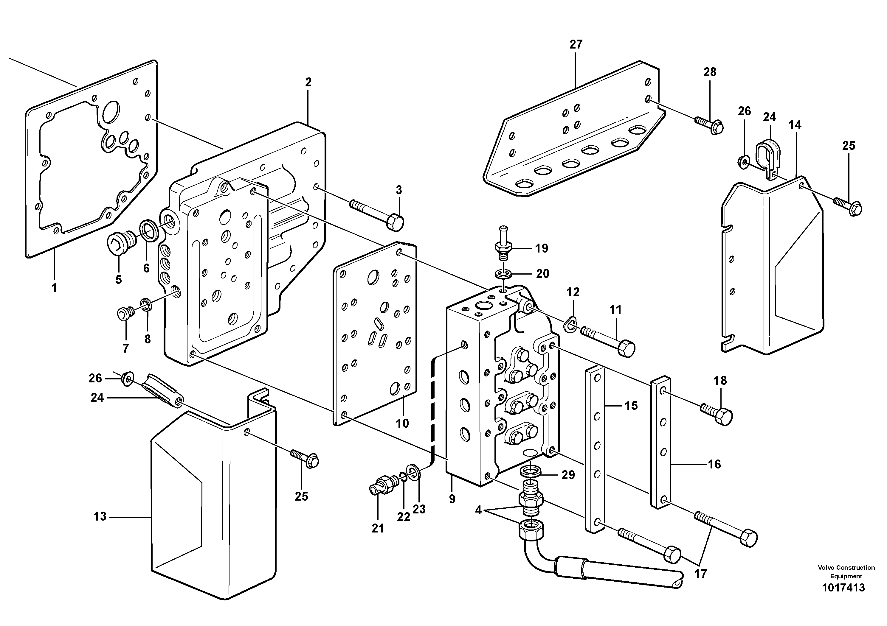 Схема запчастей Volvo L220E - 90656 Range selector valve withfitting parts L220E SER NO 4003 - 5020