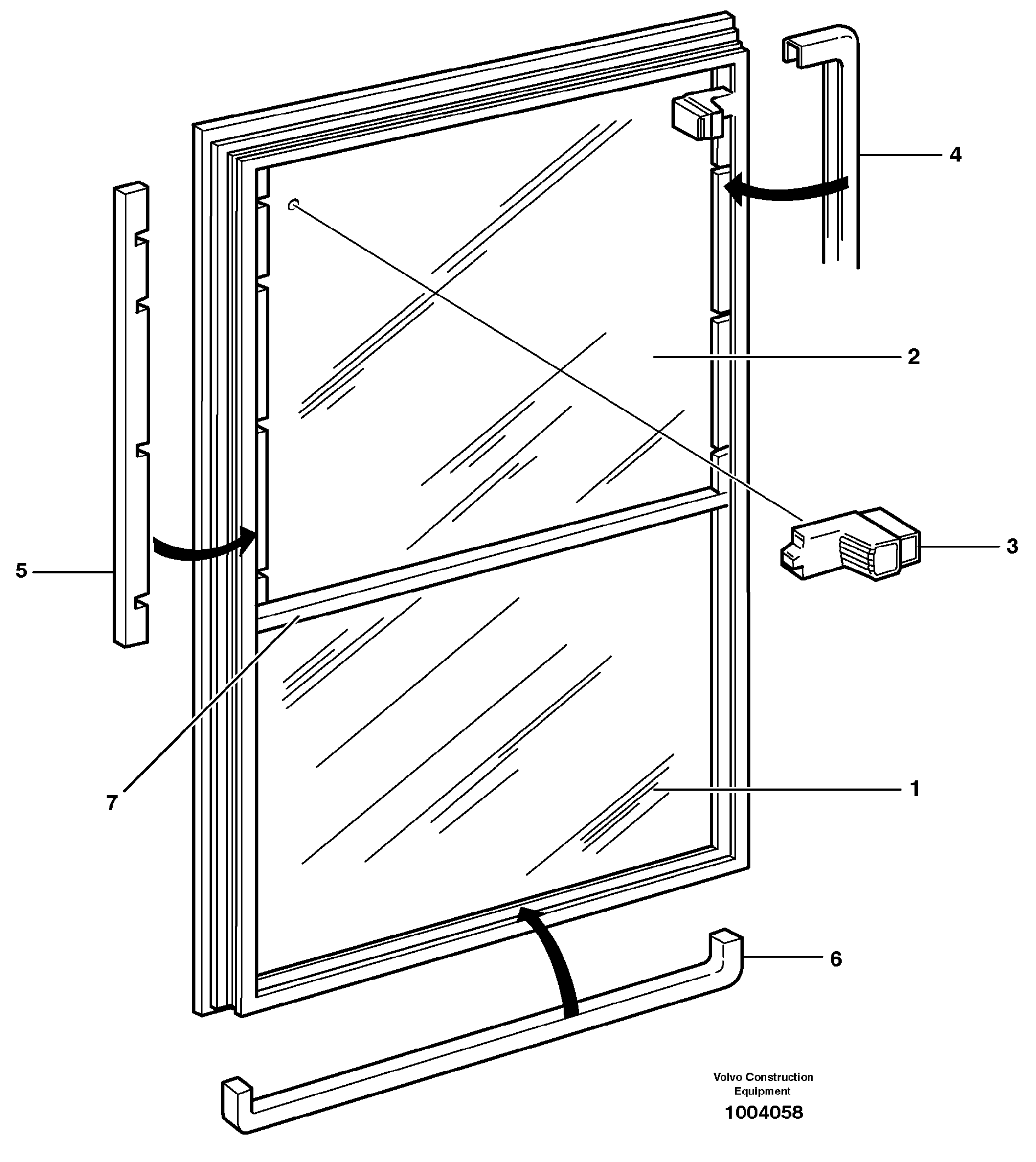 Схема запчастей Volvo L220E - 20806 Sliding window L220E SER NO 2001 - 3999