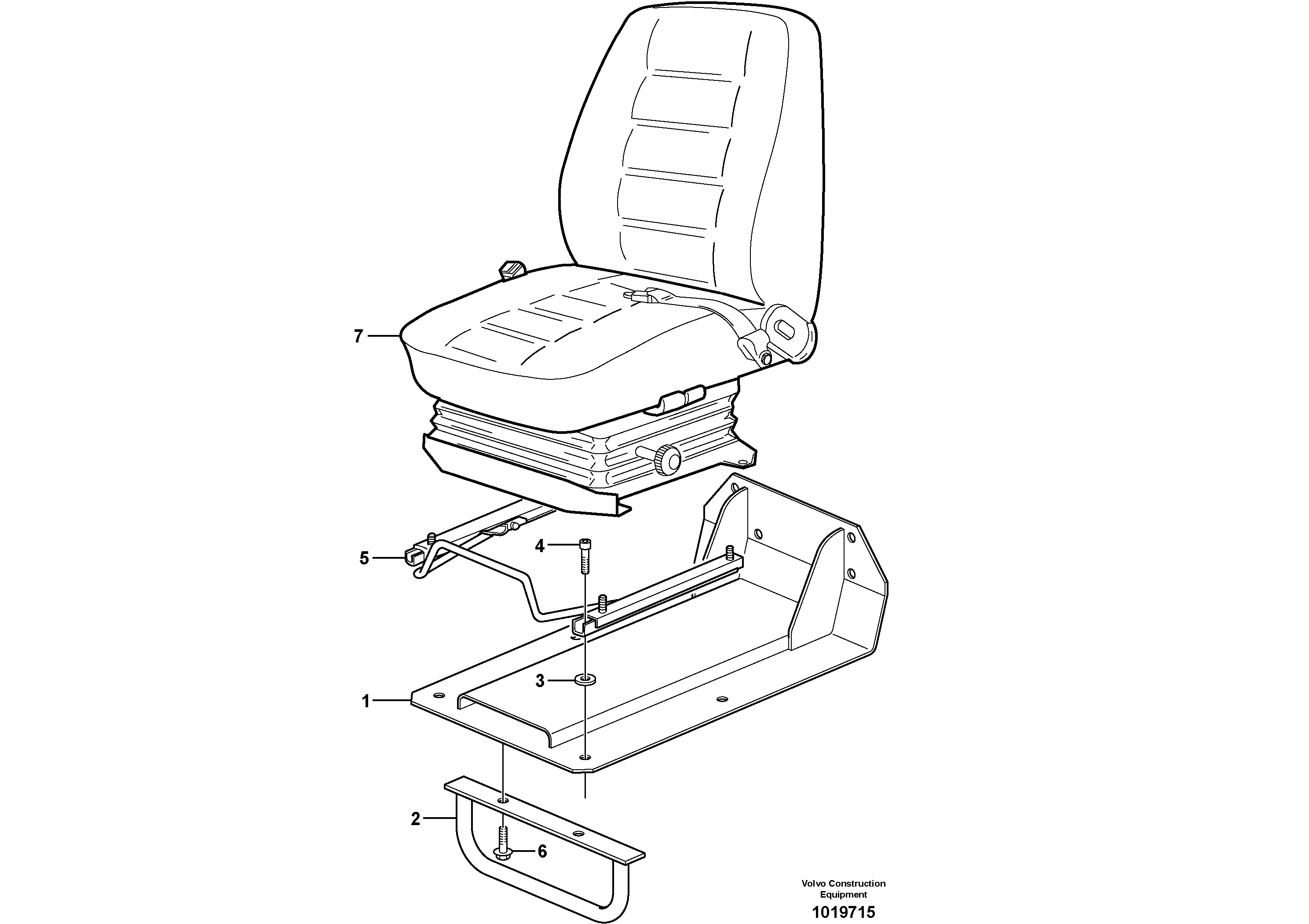 Схема запчастей Volvo L220E - 23346 Operator seat with fitting parts L220E SER NO 2001 - 3999