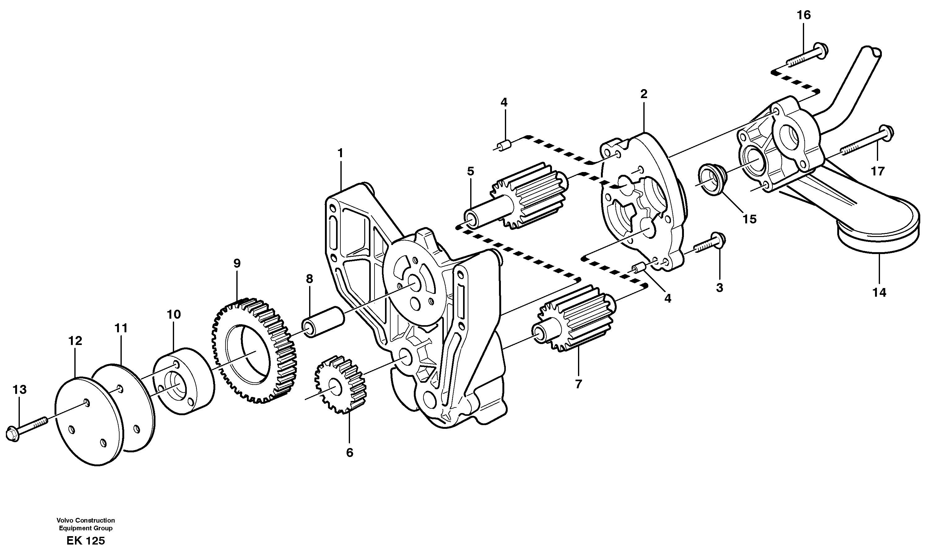 Схема запчастей Volvo L220E - 40589 Насос масляный L220E SER NO 2001 - 3999