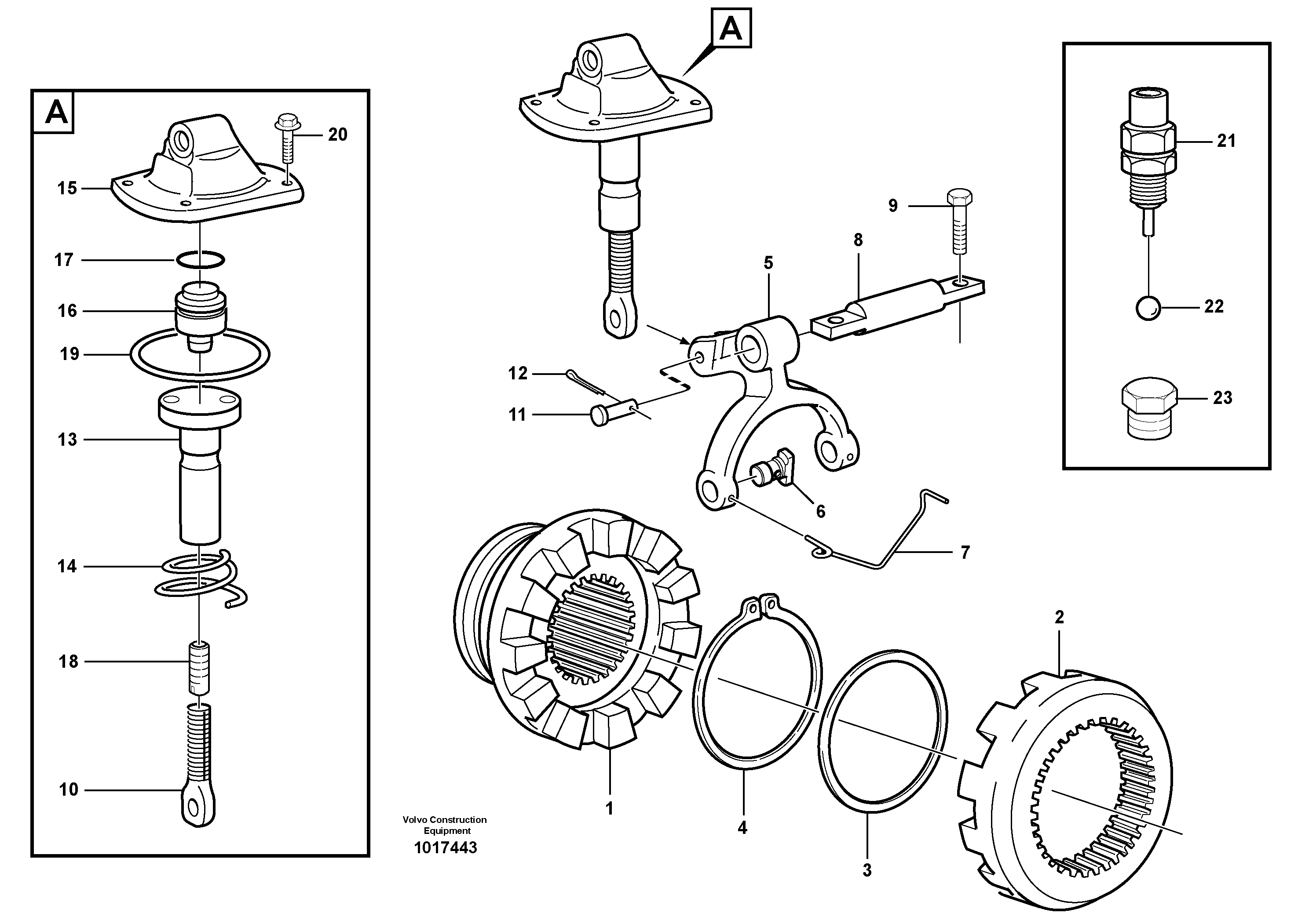 Схема запчастей Volvo L220E - 14874 Differential lock L220E SER NO 4003 - 5020