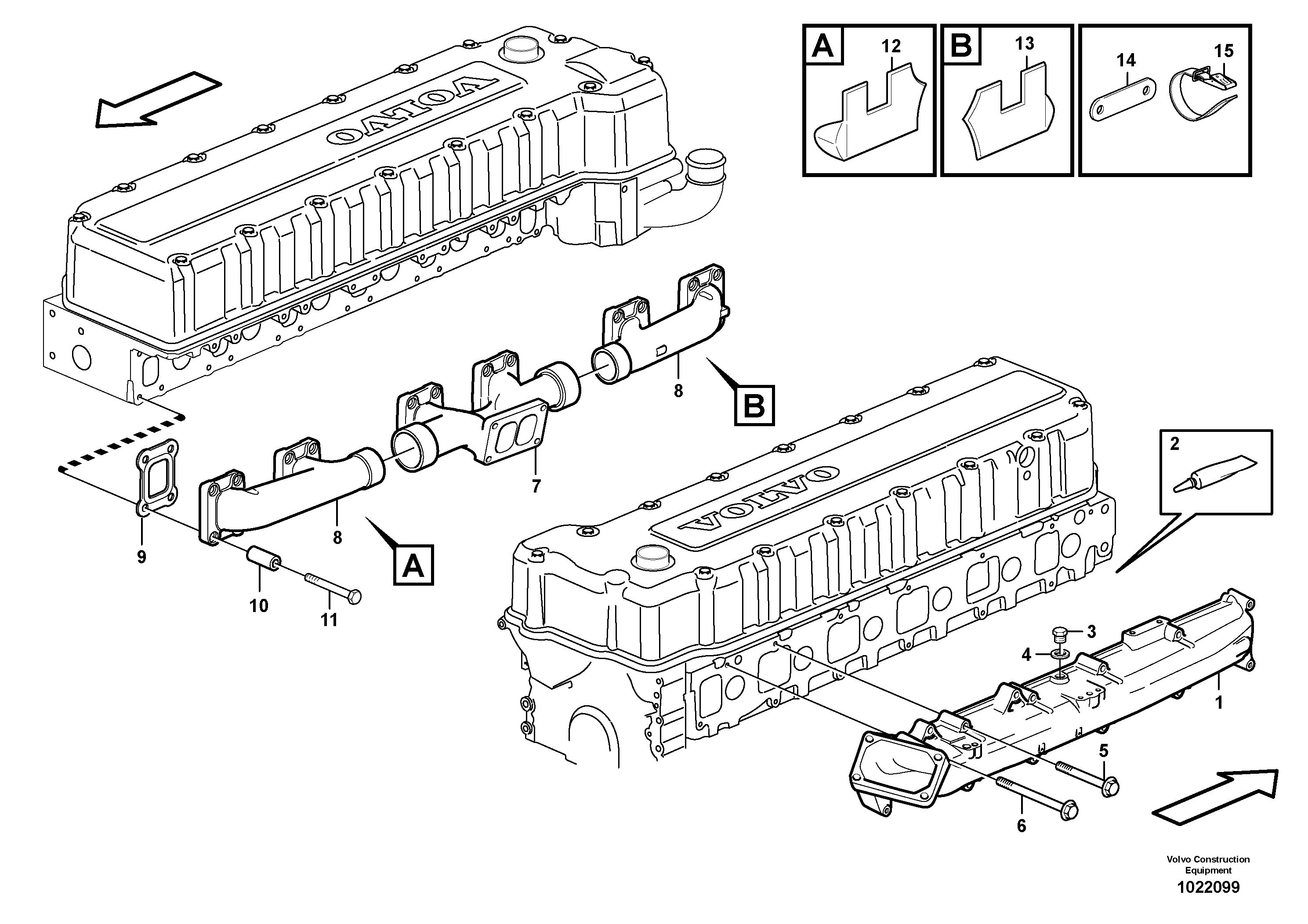 Схема запчастей Volvo L220E - 67604 Inlet manifold and exhaust manifold L220E SER NO 2001 - 3999