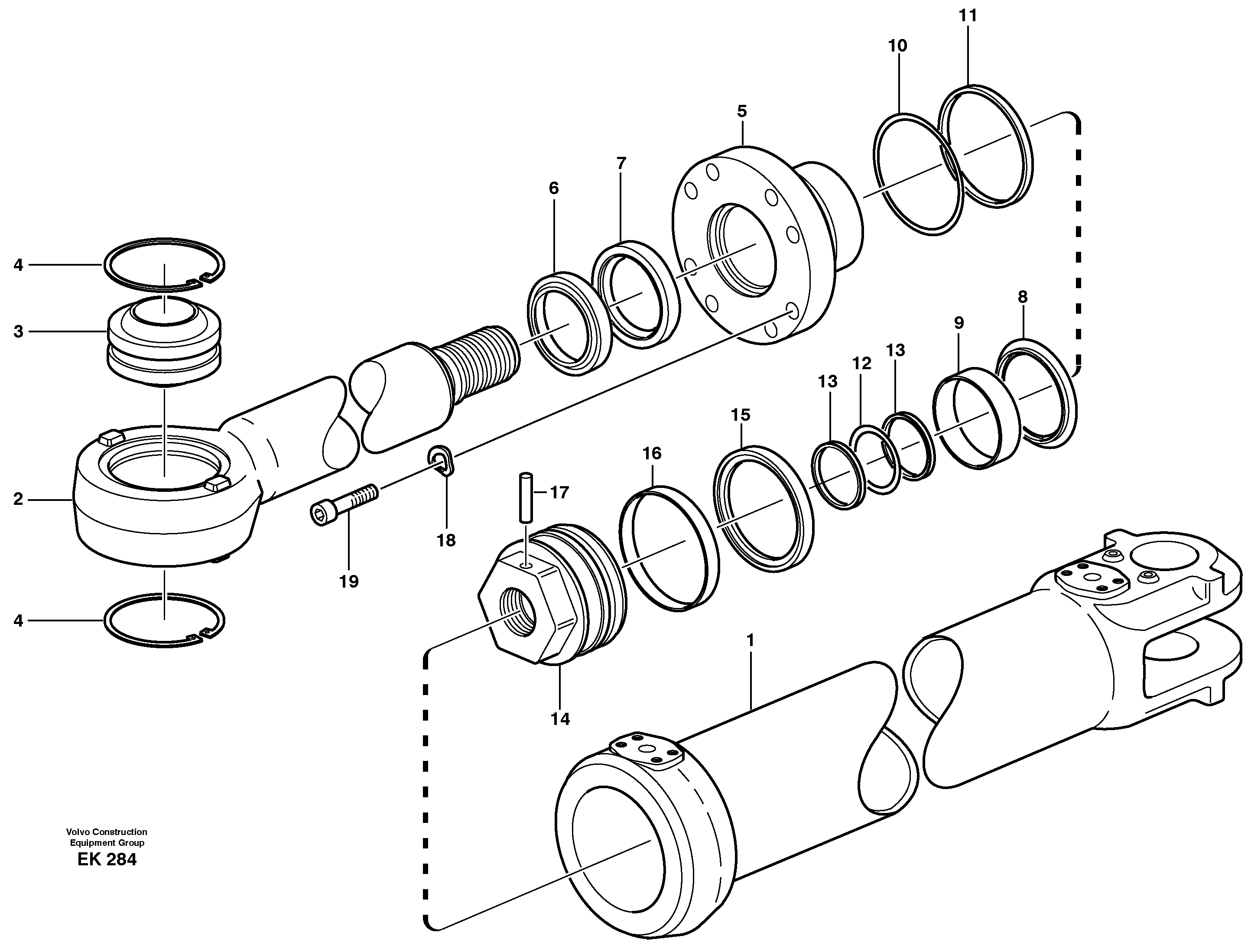 Схема запчастей Volvo L220E - 6834 Гидроцилиндр L220E SER NO 4003 - 5020