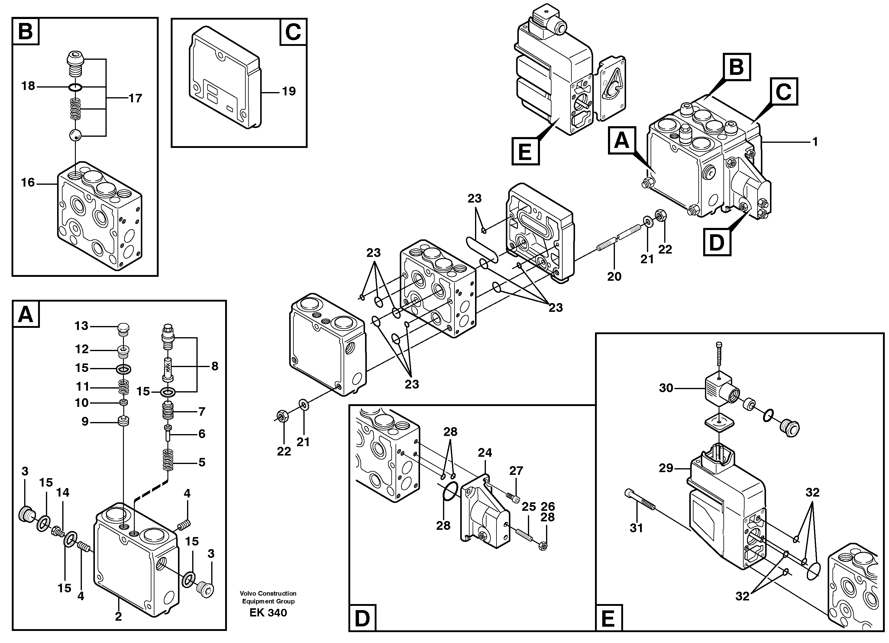 Схема запчастей Volvo L220E - 103216 Relief valve L220E SER NO 4003 - 5020