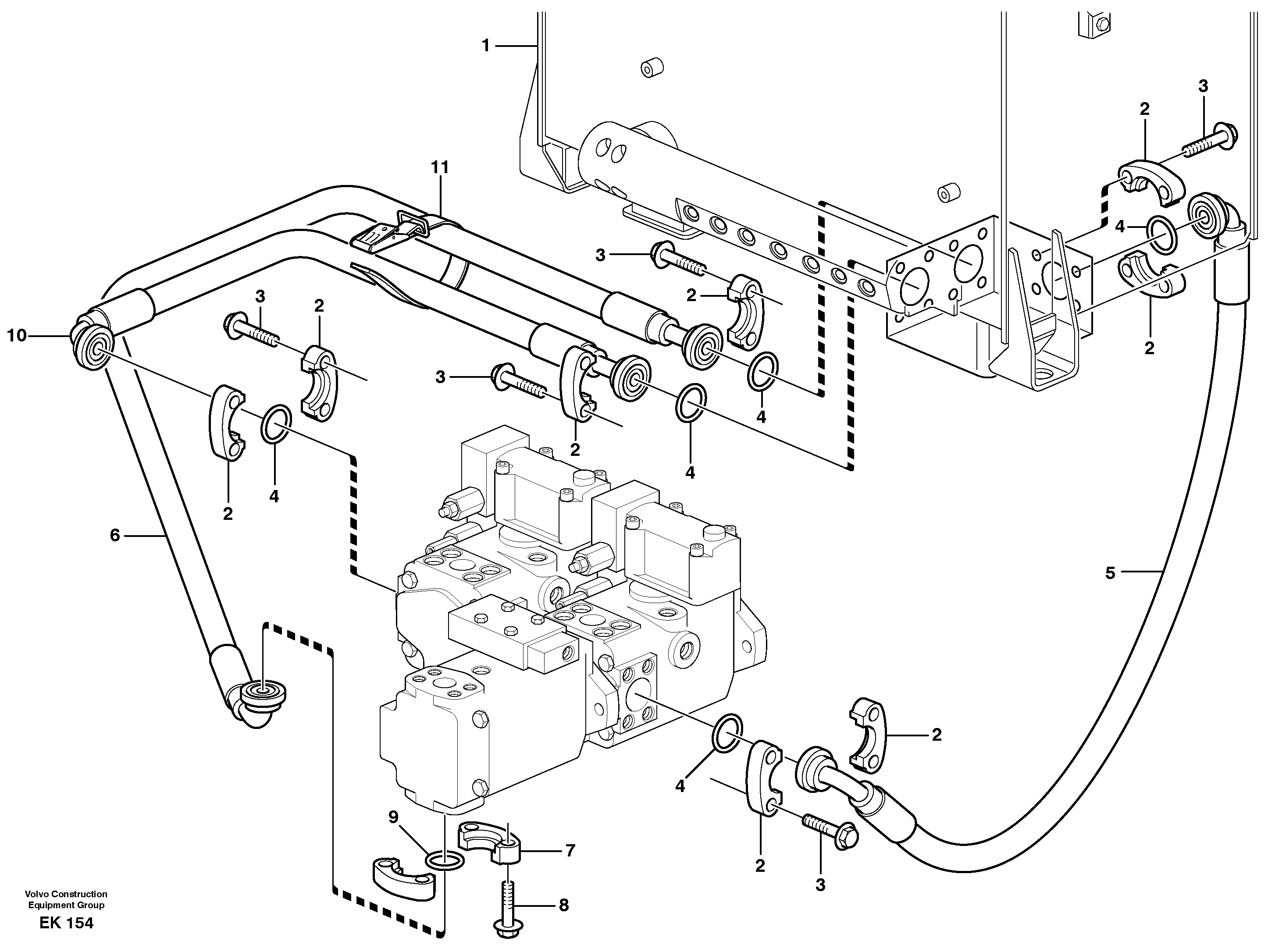 Схема запчастей Volvo L220E - 17695 Suction line tank - pump L220E SER NO 2001 - 3999