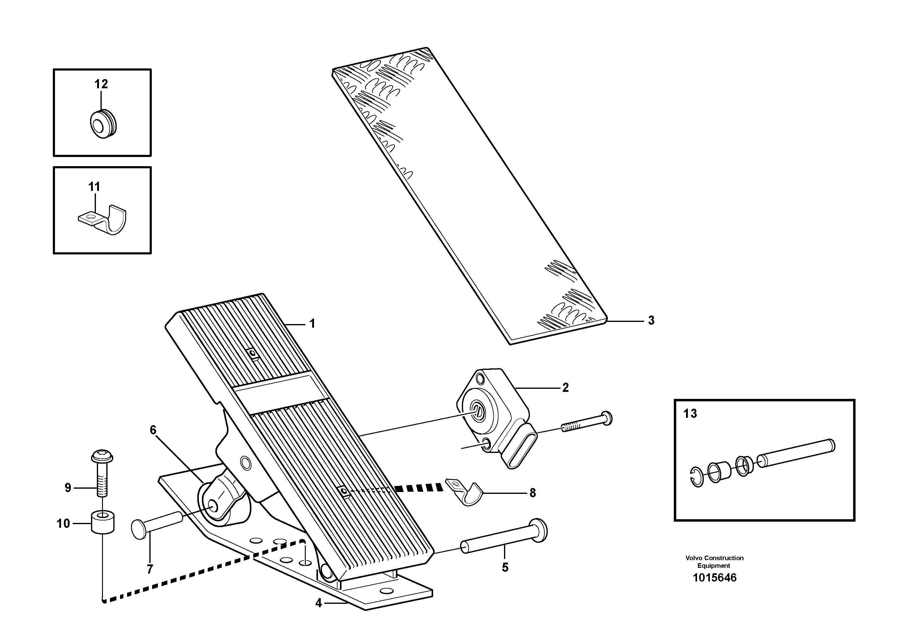 Схема запчастей Volvo L220E - 22435 Accelerator pedal L220E SER NO 2001 - 3999