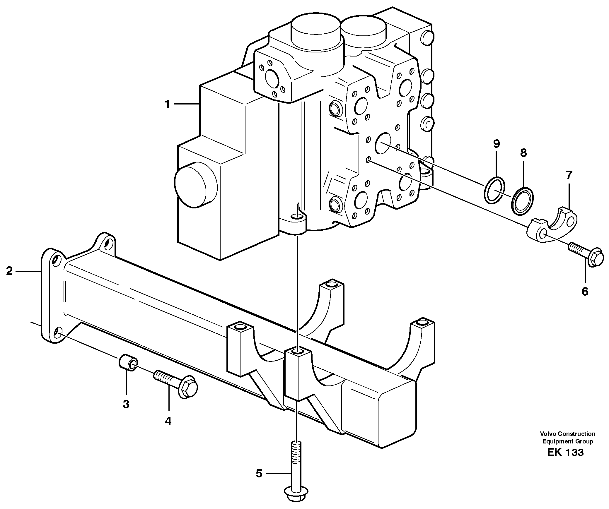 Схема запчастей Volvo L220E - 34513 Control valve with fitting parts L220E SER NO 2001 - 3999