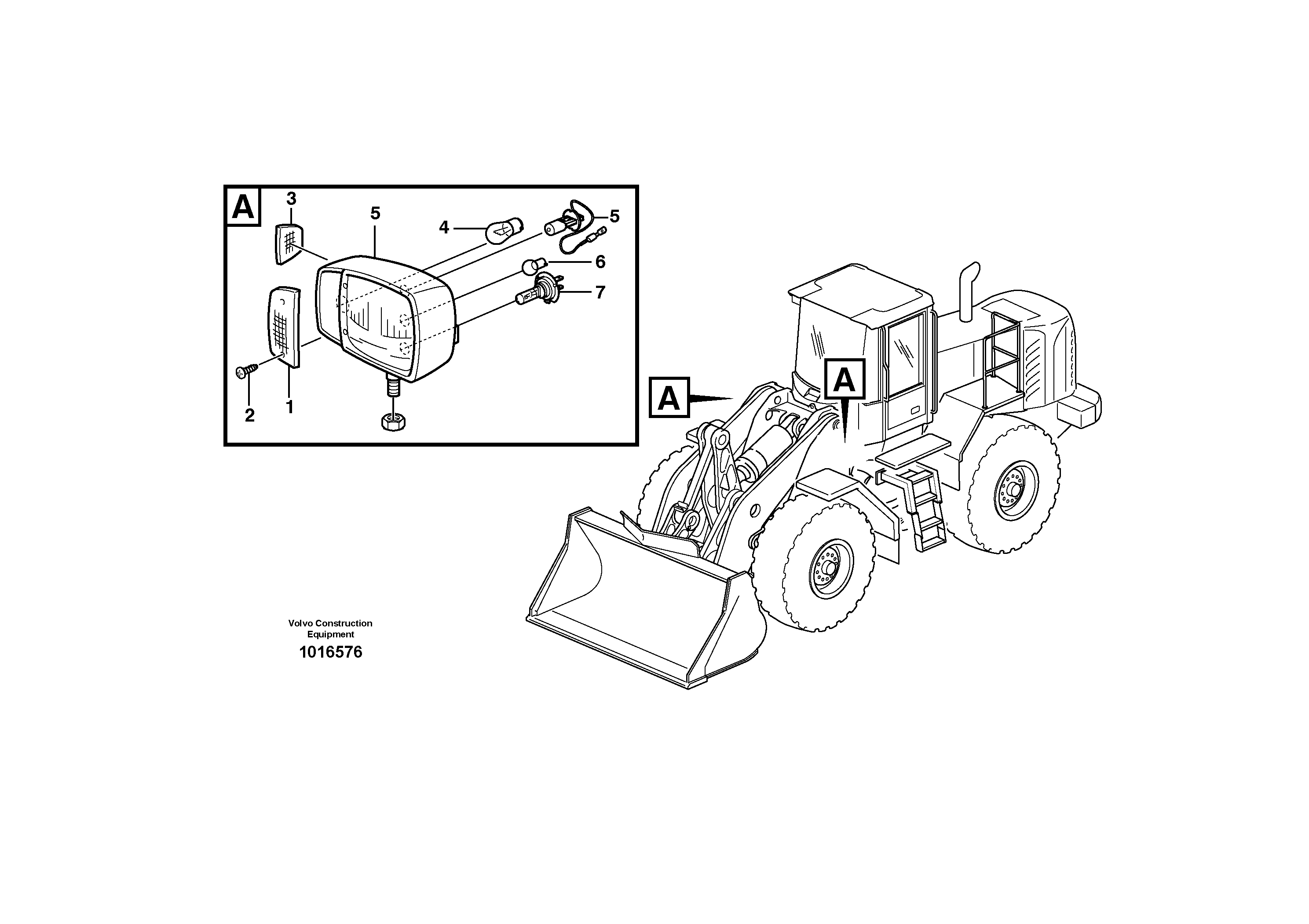 Схема запчастей Volvo L220E - 20891 Lighting, front L220E SER NO 2001 - 3999