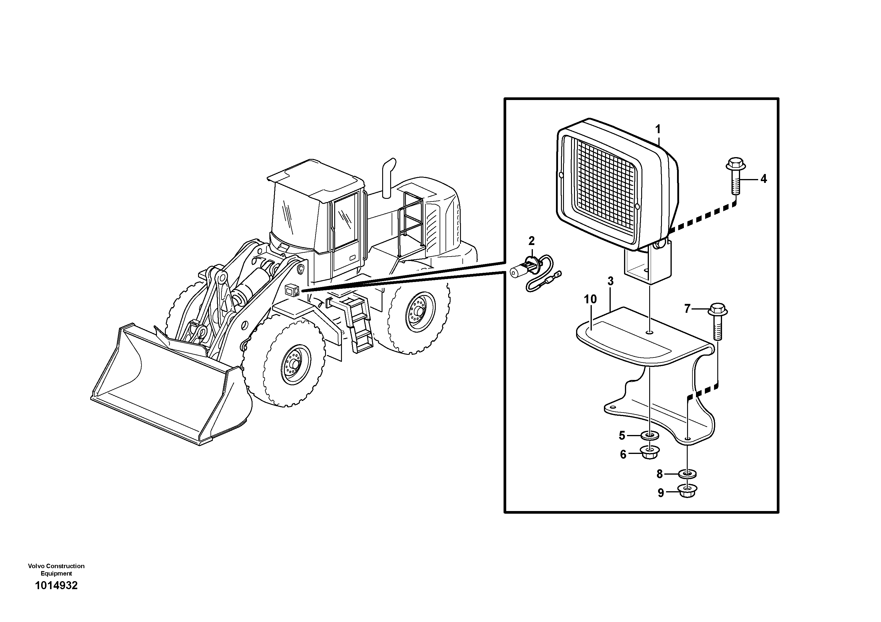 Схема запчастей Volvo L220E - 82058 Work lights, front L220E SER NO 2001 - 3999