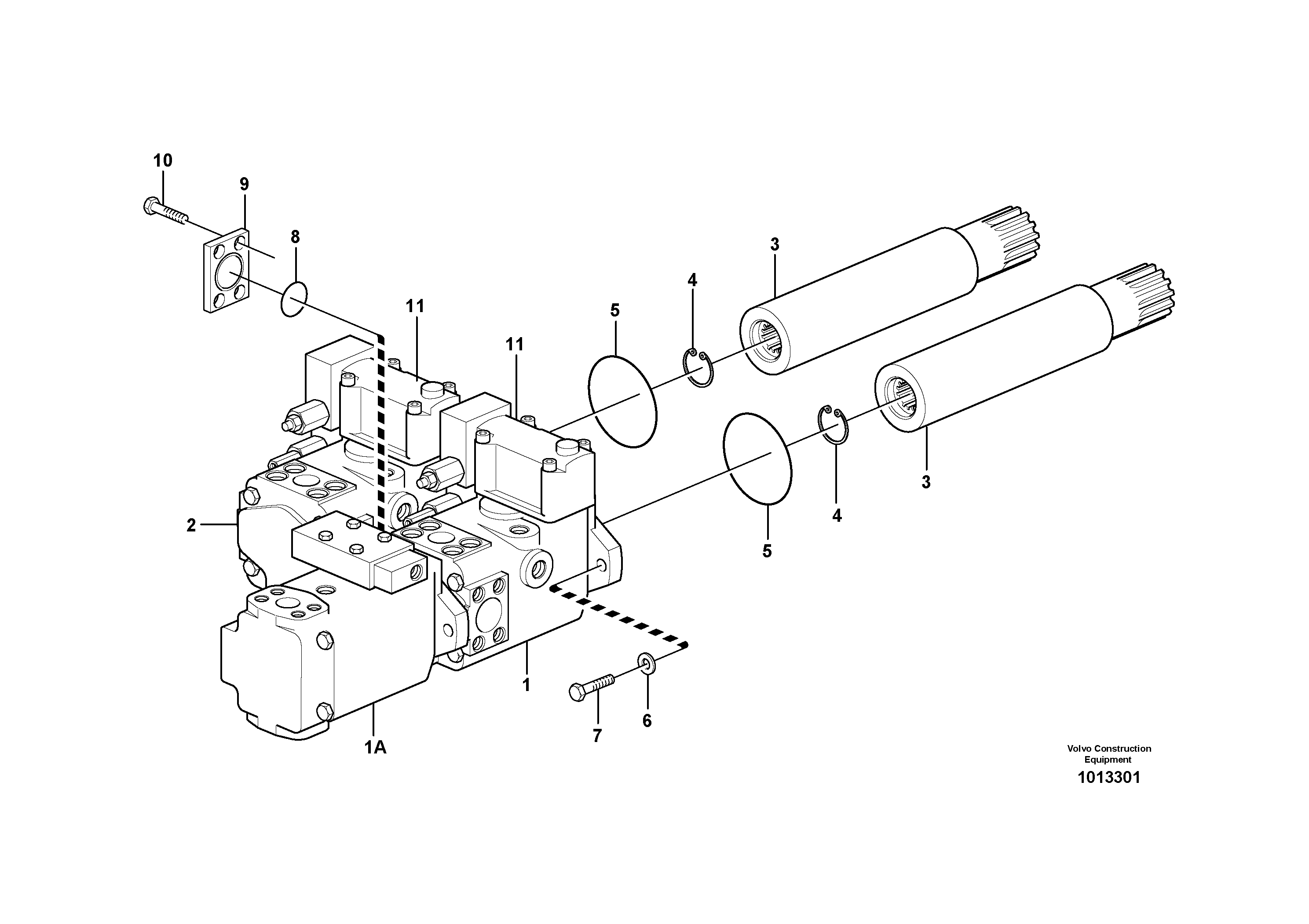 Схема запчастей Volvo L220E - 59164 Hydraulic pump with fitting parts L220E SER NO 2001 - 3999