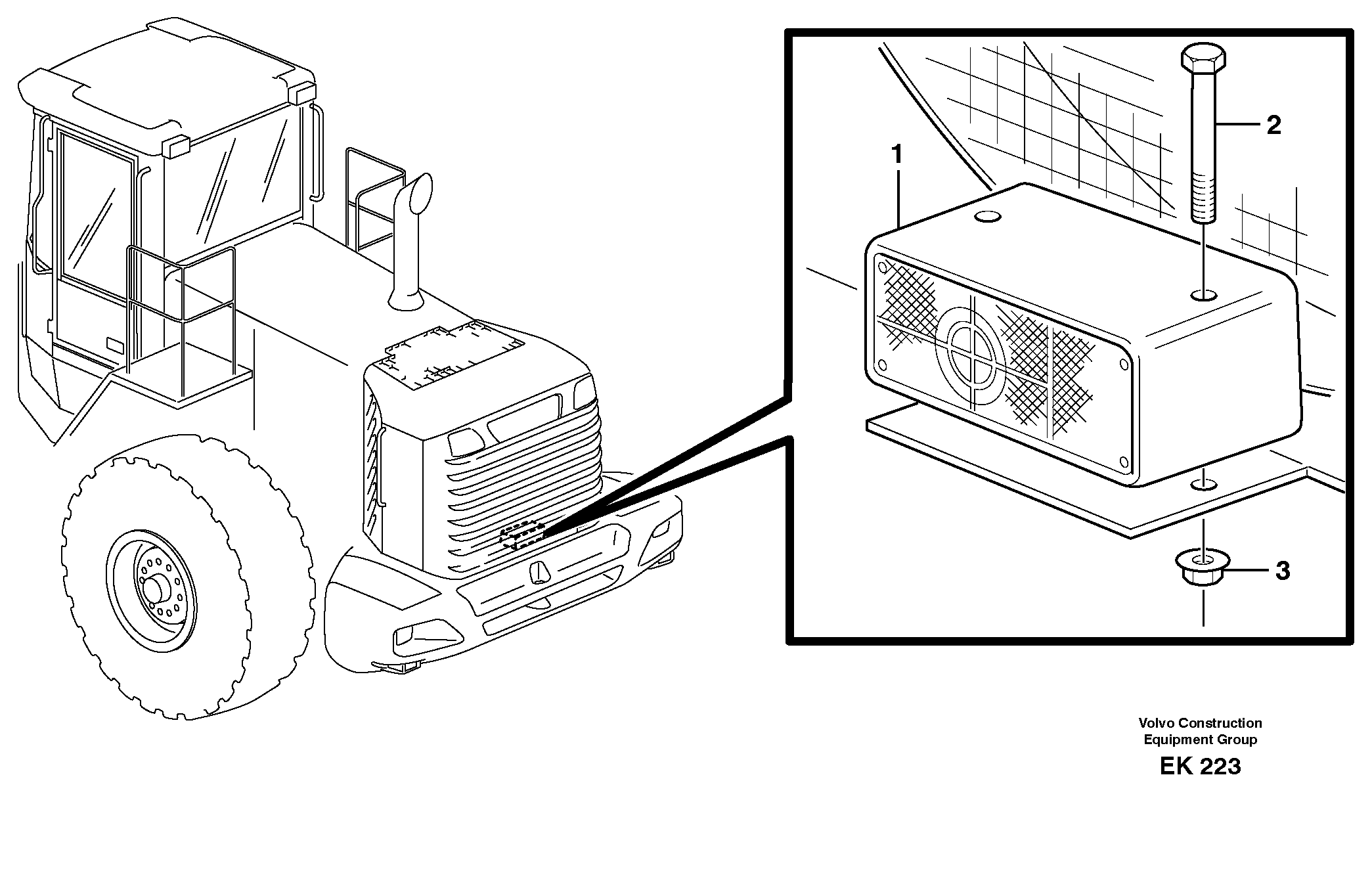 Схема запчастей Volvo L220E - 20896 Back-up warning unit L220E SER NO 2001 - 3999