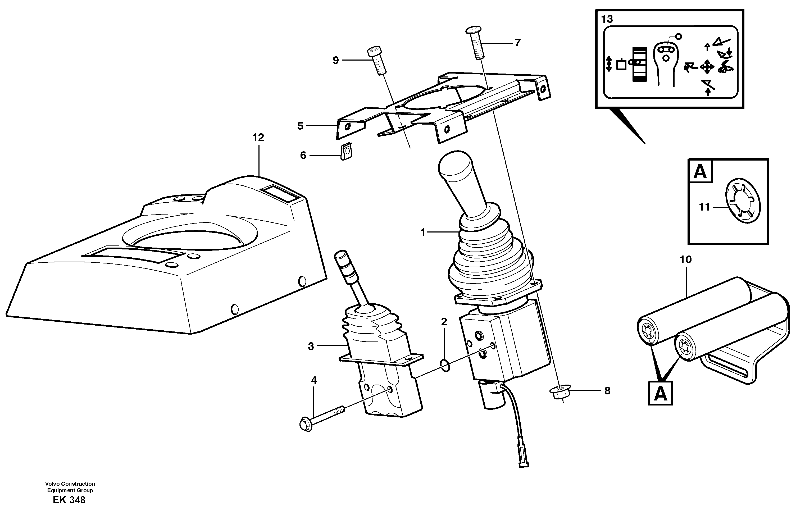 Схема запчастей Volvo L220E - 17707 Servo valve with fitting parts L220E SER NO 2001 - 3999