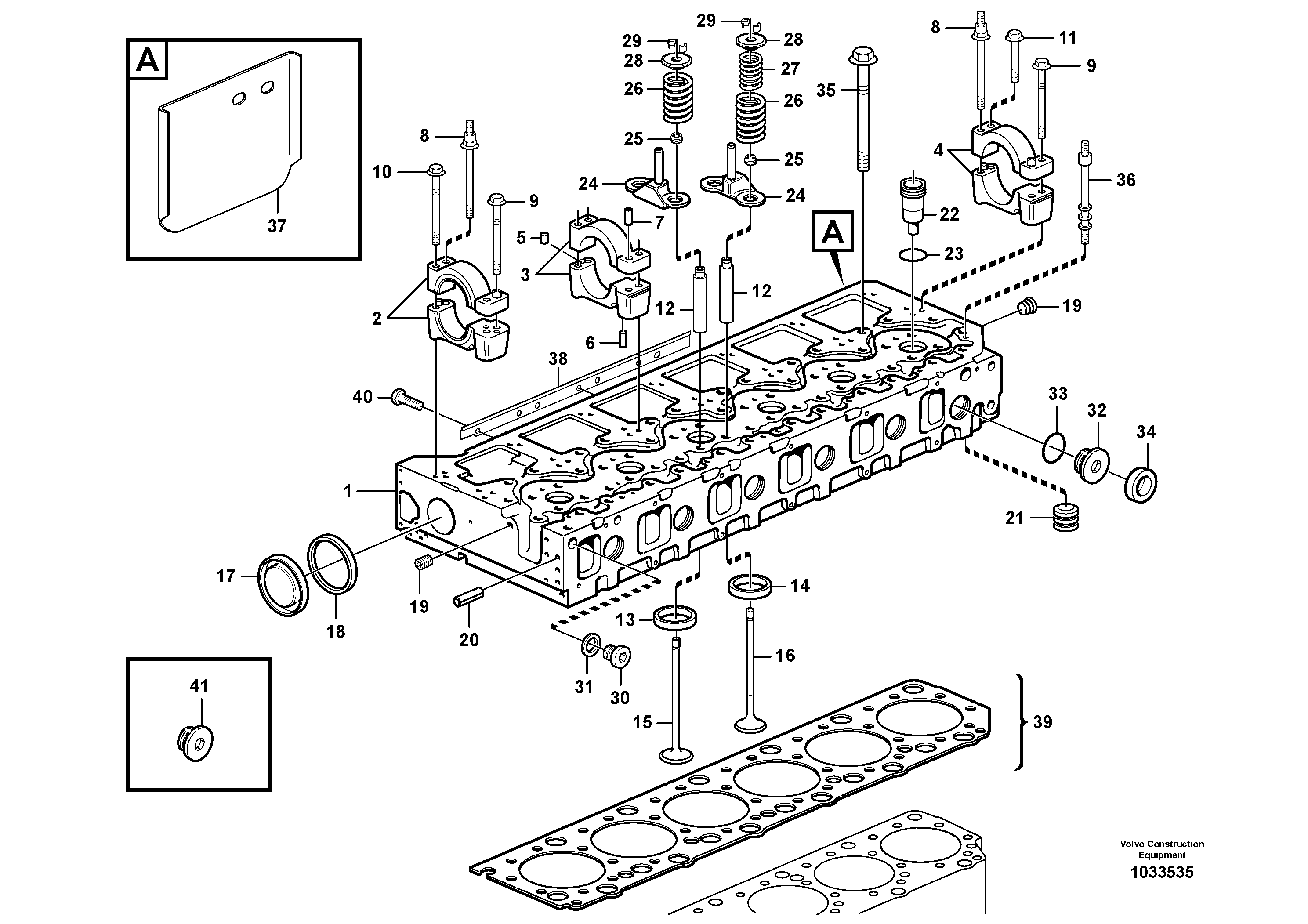 Схема запчастей Volvo L220E - 20880 Головка блока цилиндров L220E SER NO 4003 - 5020