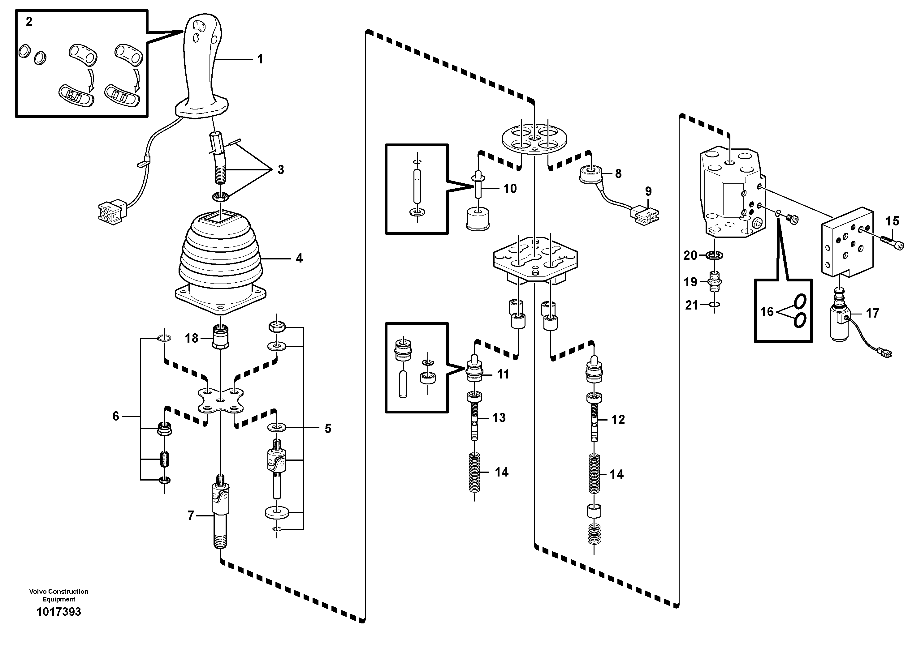 Схема запчастей Volvo L220E - 73146 Servo valve, single levercontrol L220E SER NO 2001 - 3999