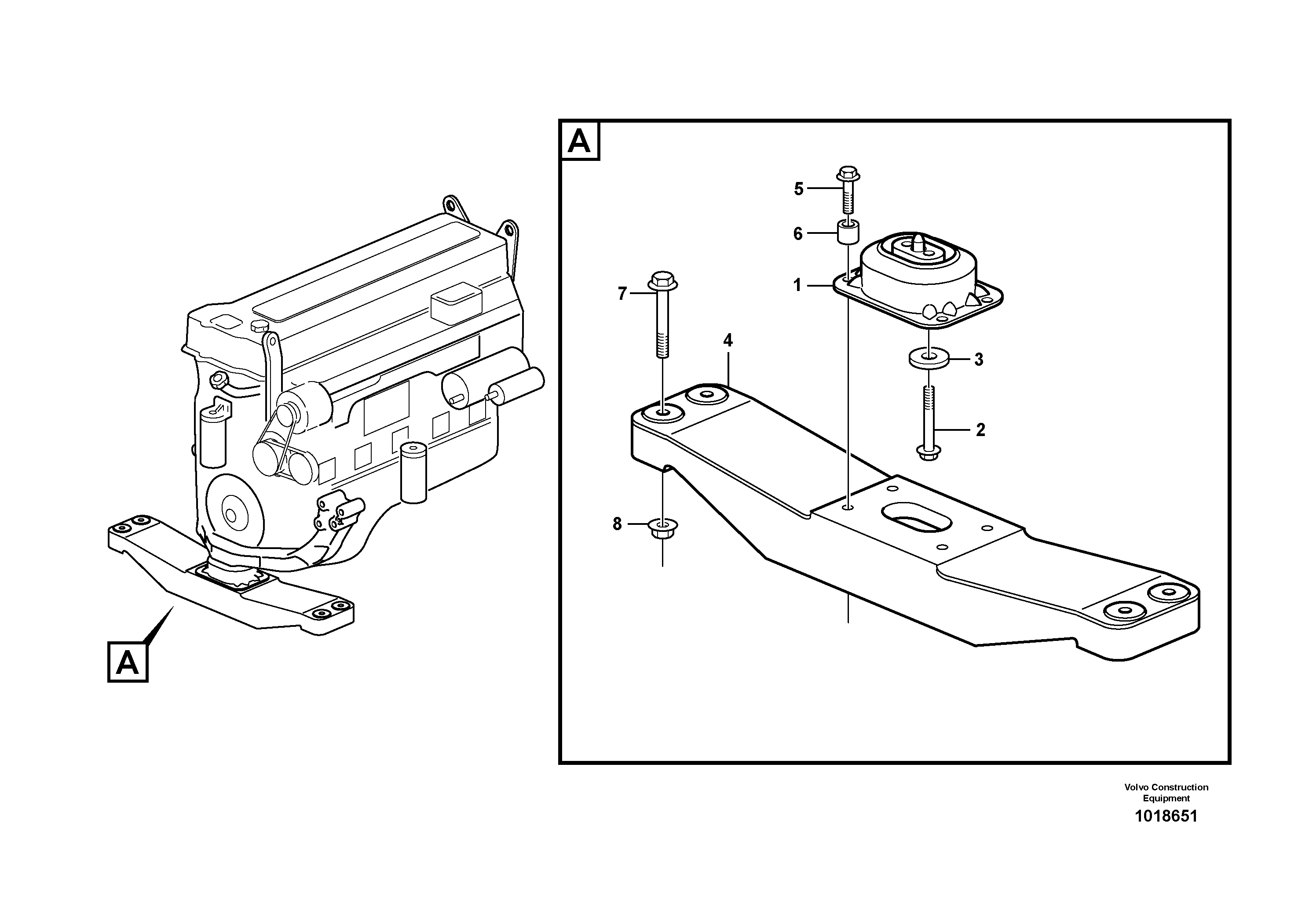 Схема запчастей Volvo L220E - 5919 Установка двигателя L220E SER NO 4003 - 5020