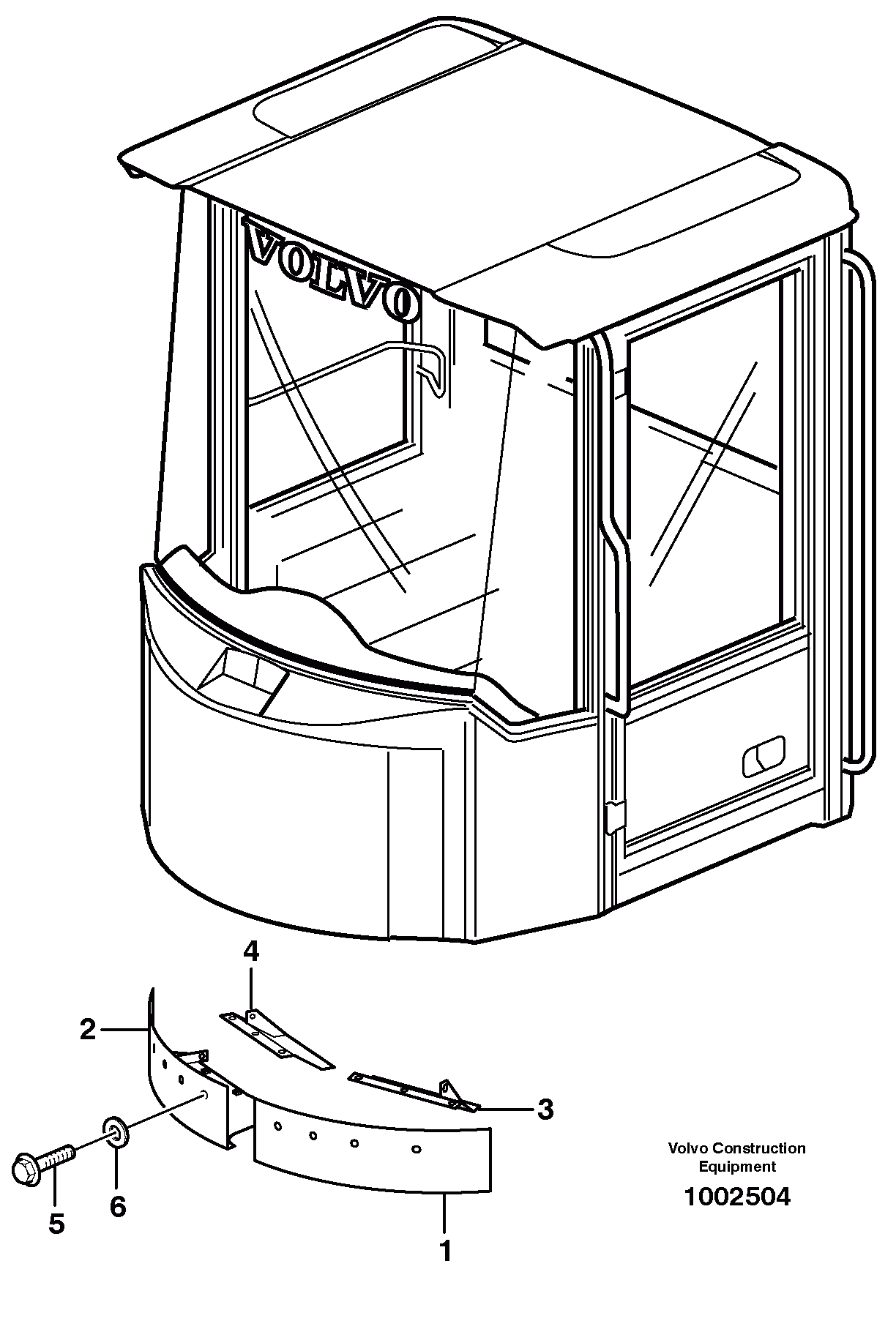 Схема запчастей Volvo L220E - 5554 Cover plates under cab L220E SER NO 4003 - 5020