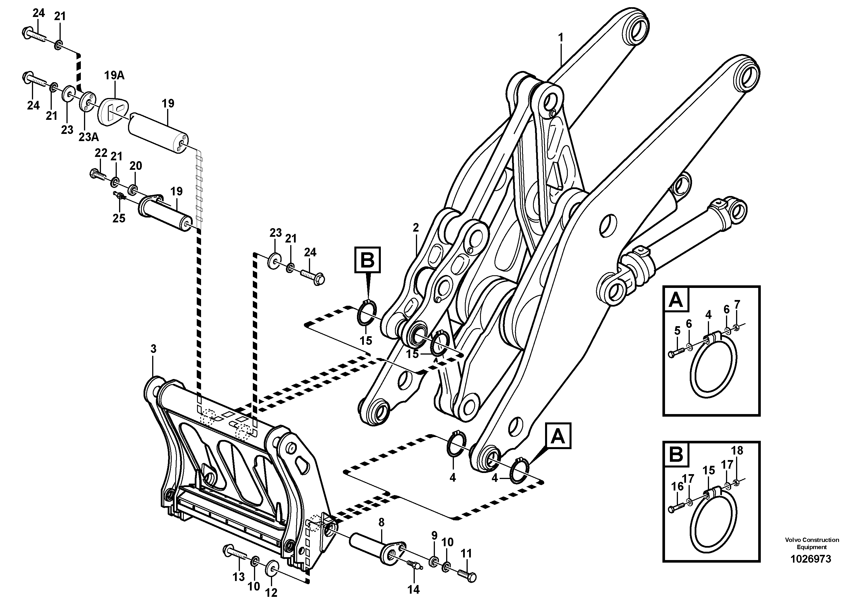 Схема запчастей Volvo L220E - 288 Assemble attachment bracket L220E SER NO 2001 - 3999