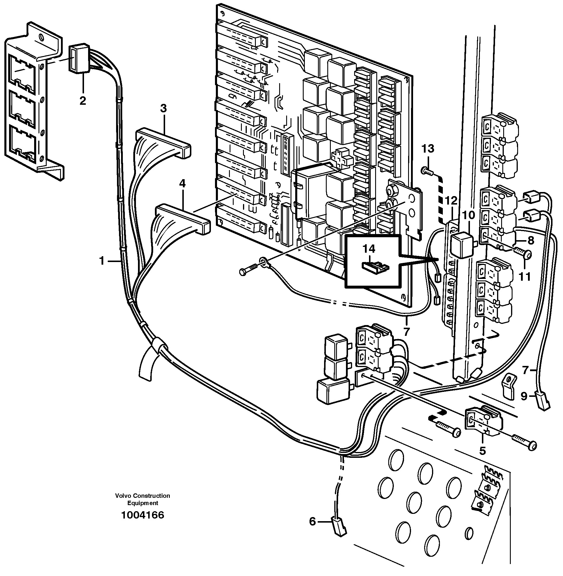 Схема запчастей Volvo L220E - 57609 Cable harness, automatic back-up light L220E SER NO 2001 - 3999