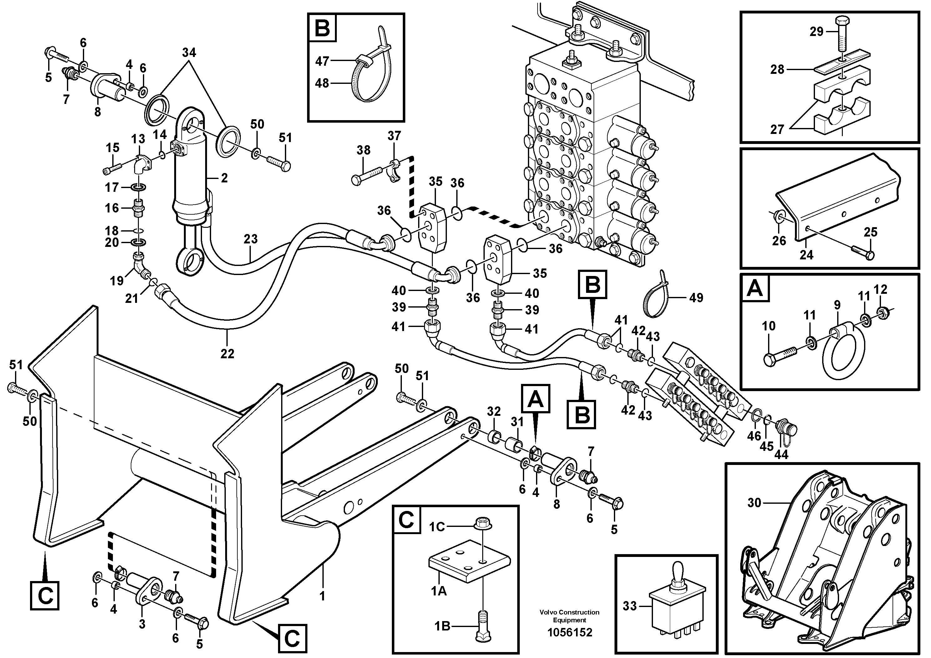Схема запчастей Volvo L220E - 100263 Log pusher ATTACHMENTS ATTACHMENTS WHEEL LOADERS GEN. D - E