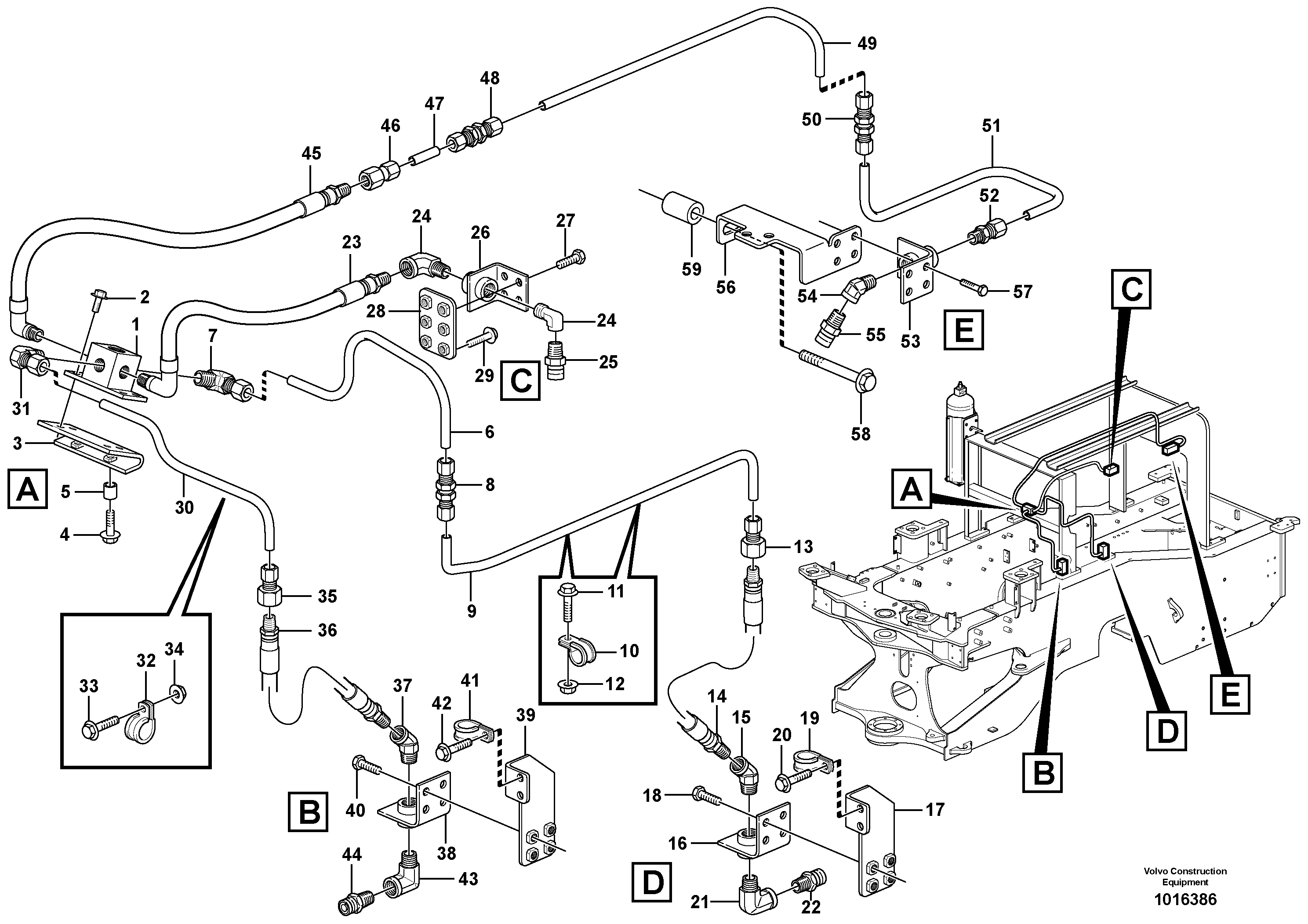 Схема запчастей Volvo L220E - 57689 Fire suppression system L220E SER NO 2001 - 3999