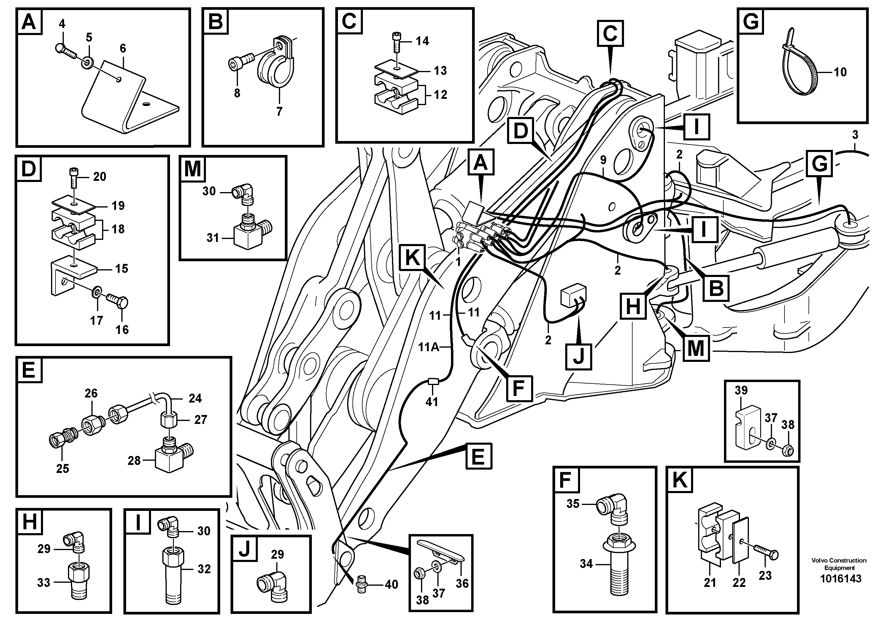 Схема запчастей Volvo L220E - 70392 Central lubrication, B1 L220E SER NO 2001 - 3999