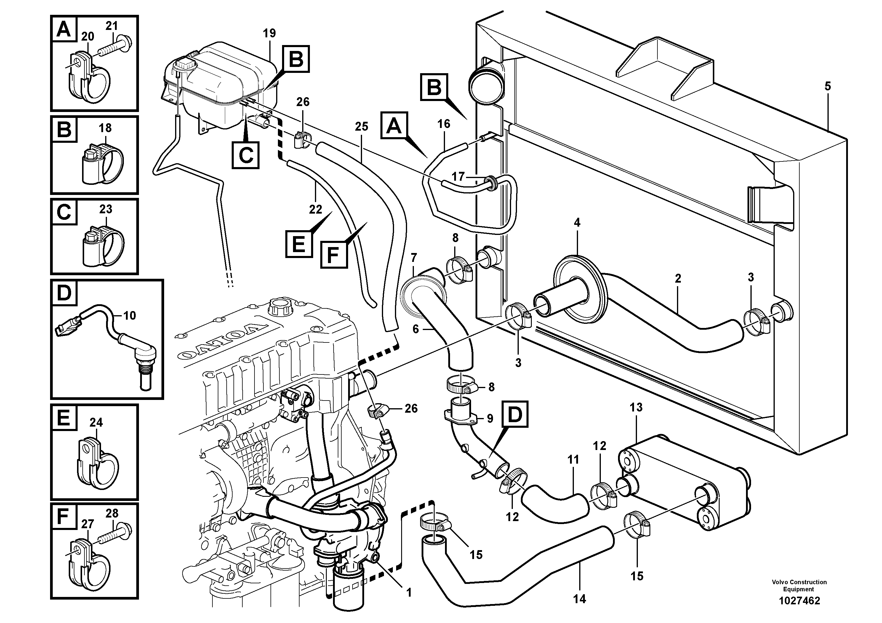 Схема запчастей Volvo L220E - 83946 Система охлаждения L220E SER NO 4003 - 5020