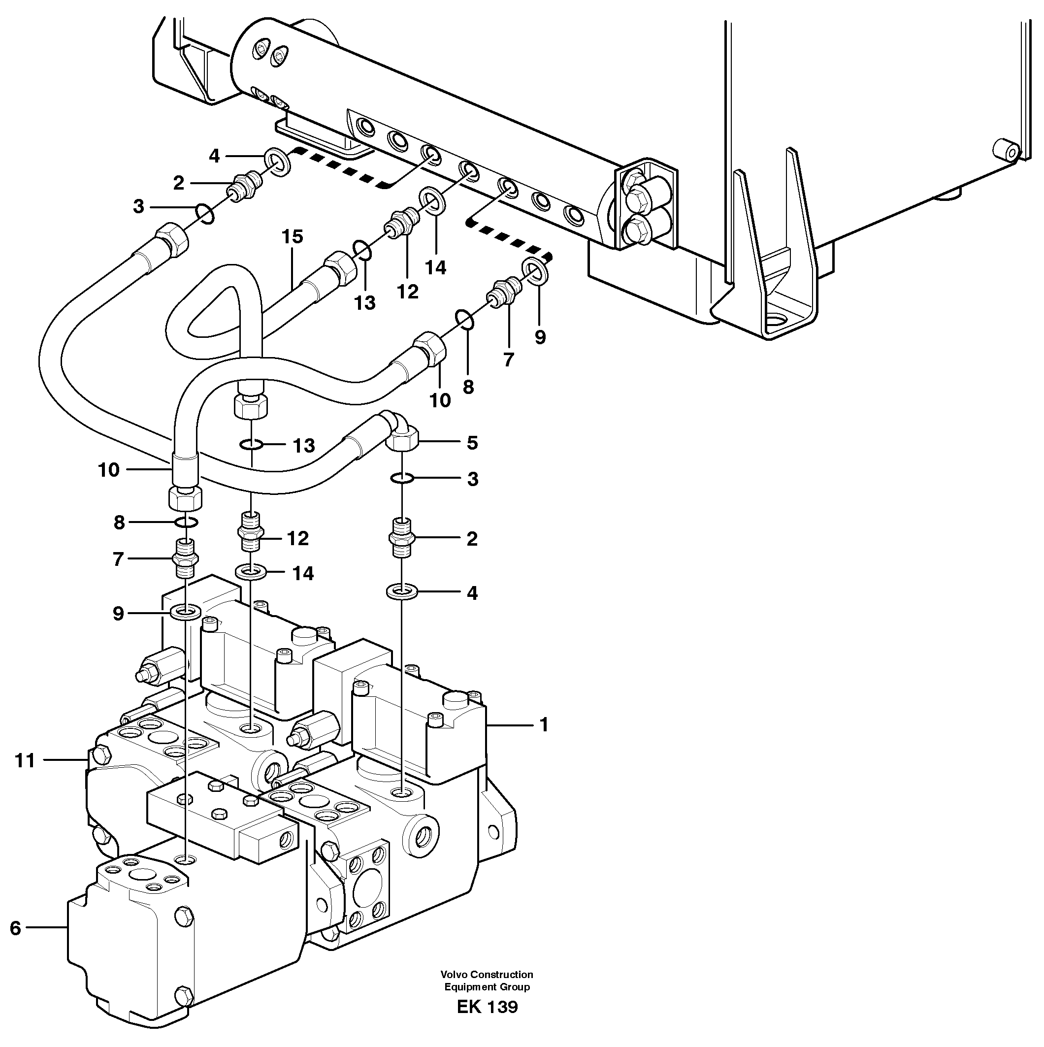 Схема запчастей Volvo L220E - 6545 Oil-bleed line, pump L220E SER NO 4003 - 5020