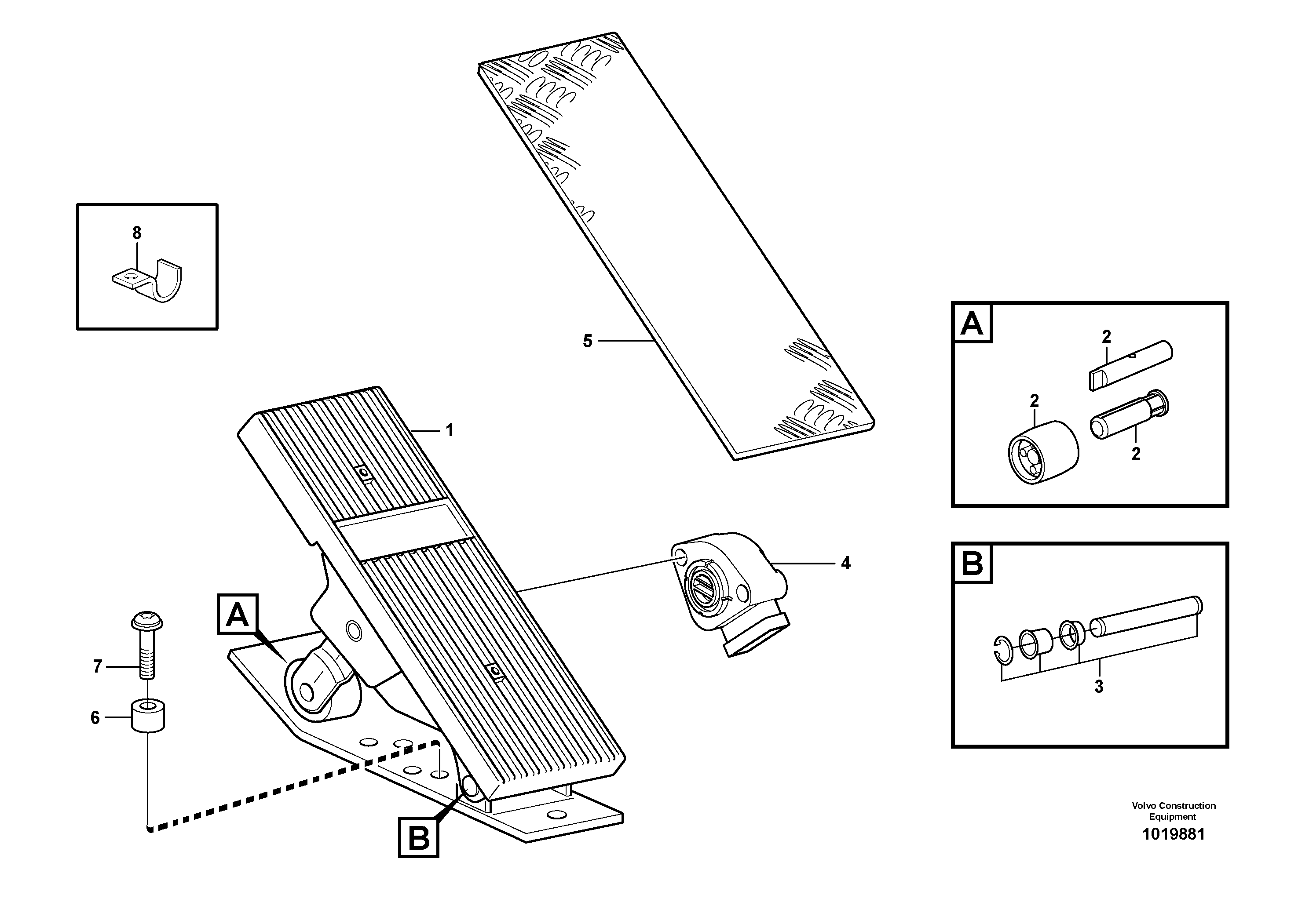 Схема запчастей Volvo L220E - 12427 Accelerator pedal L220E SER NO 4003 - 5020