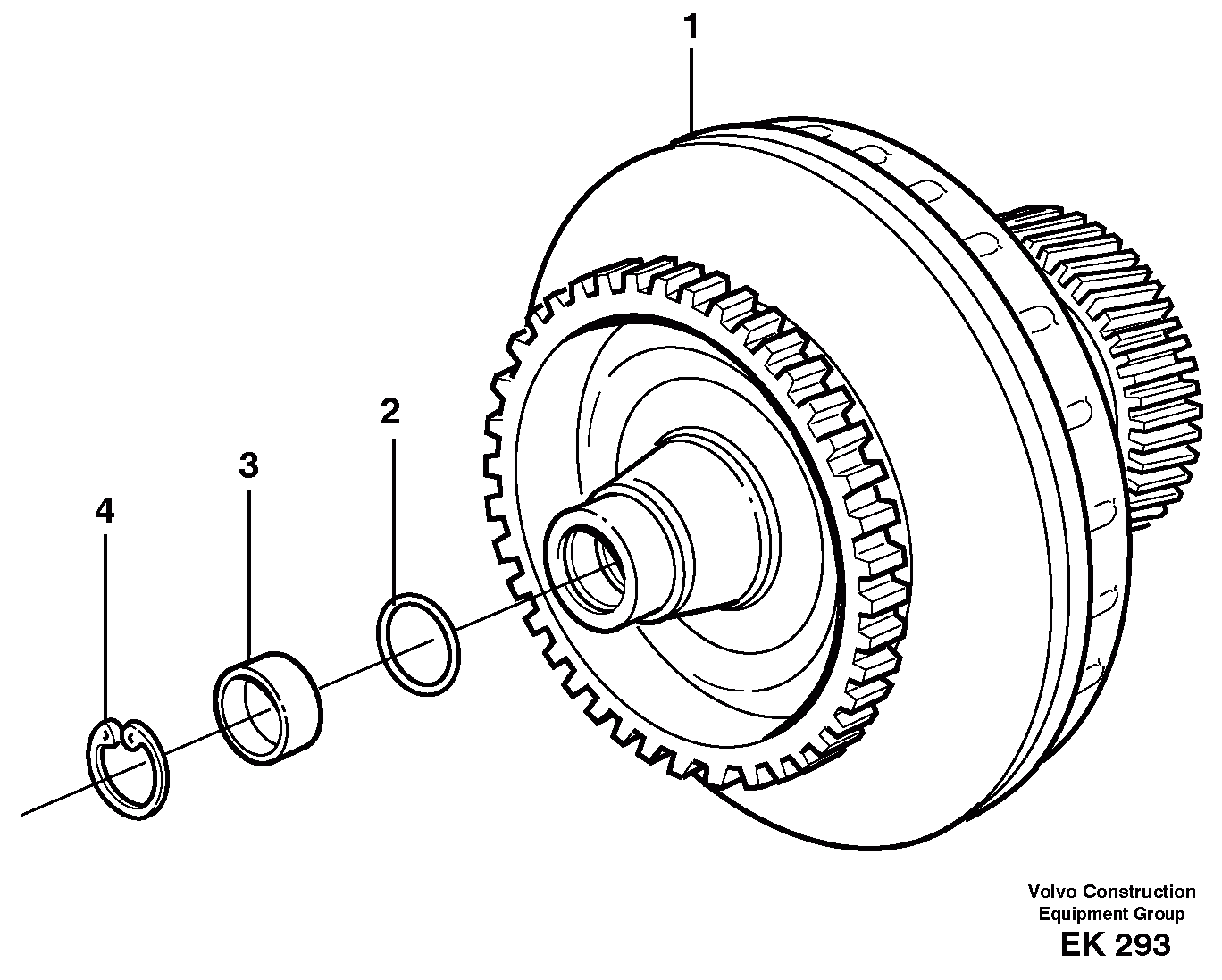 Схема запчастей Volvo L220E - 14494 Torque converter L220E SER NO 2001 - 3999