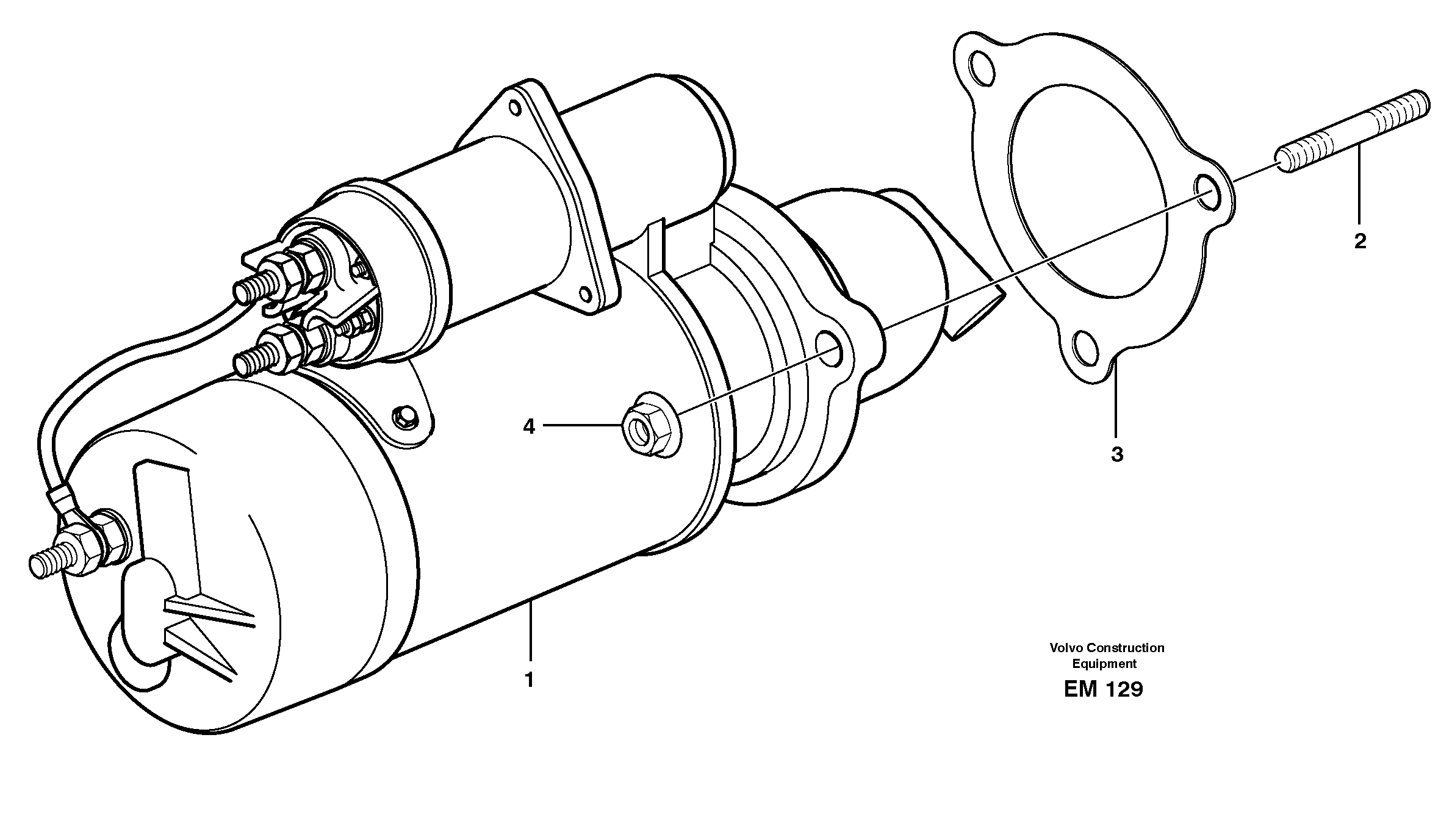 Схема запчастей Volvo L220E - 12438 Starter motor with assembling details L220E SER NO 4003 - 5020