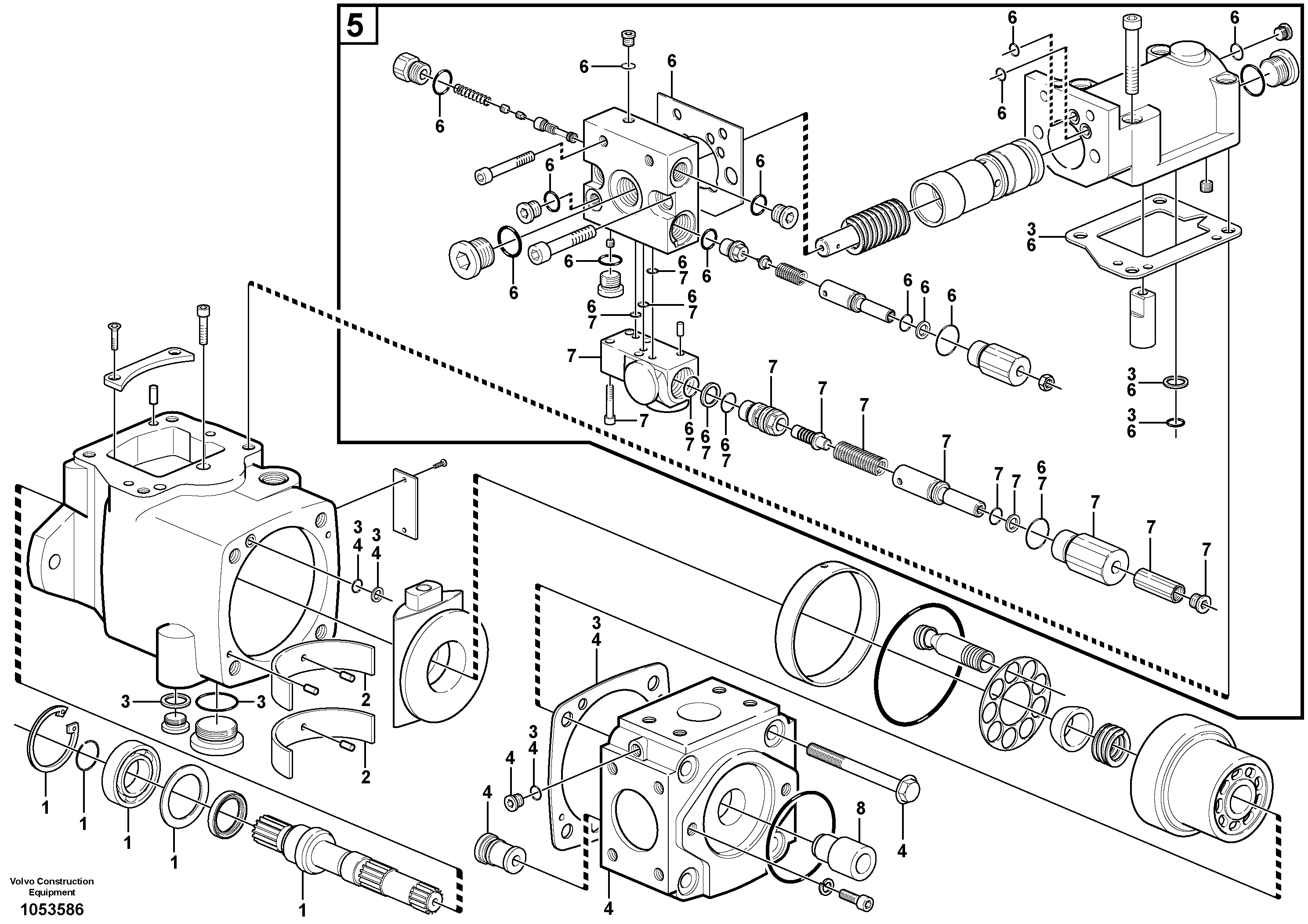 Схема запчастей Volvo L220E - 59160 Гидронасос (основной насос) L220E SER NO 4003 - 5020