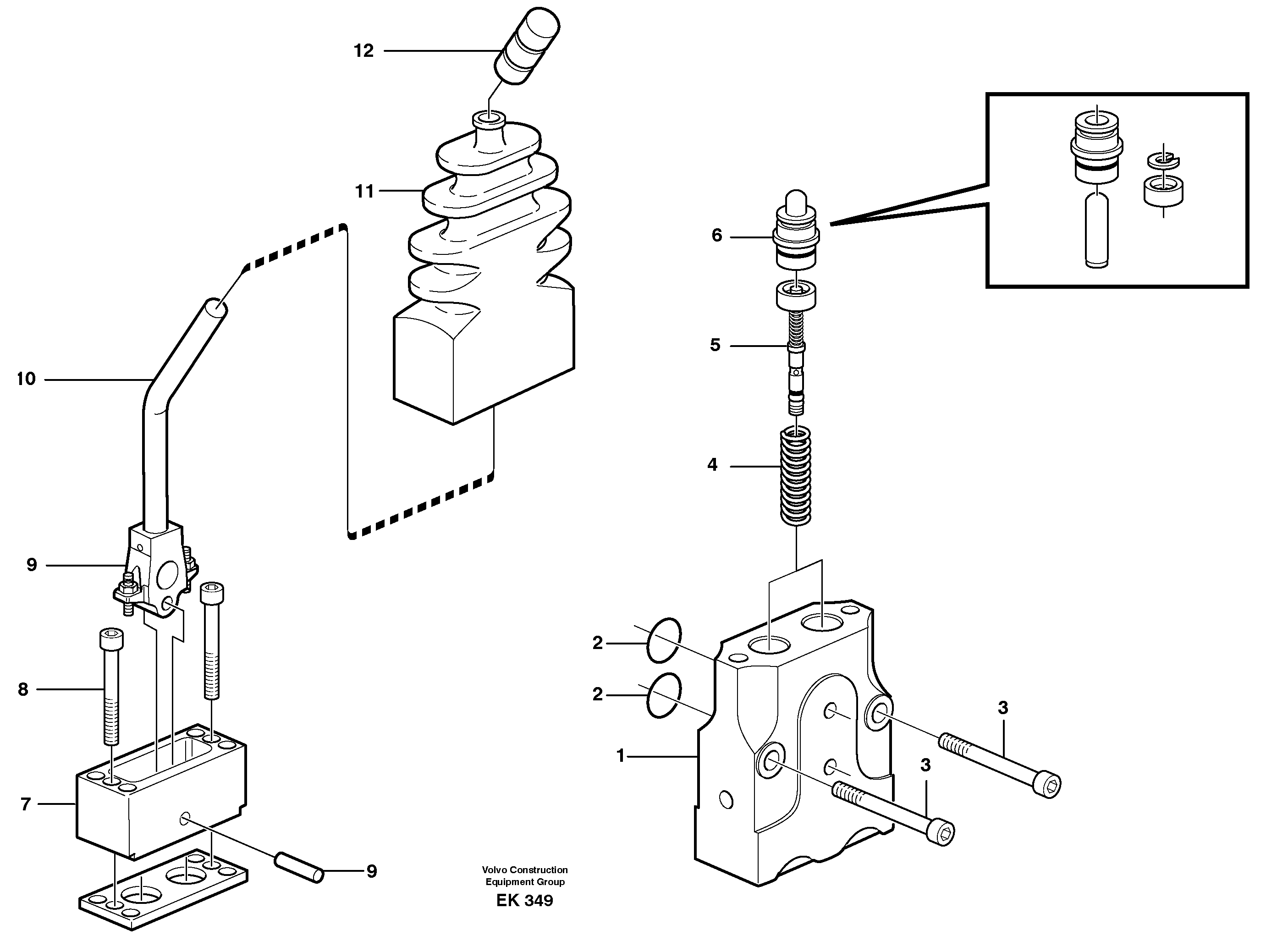 Схема запчастей Volvo L220E - 3884 Control valve L220E SER NO 4003 - 5020