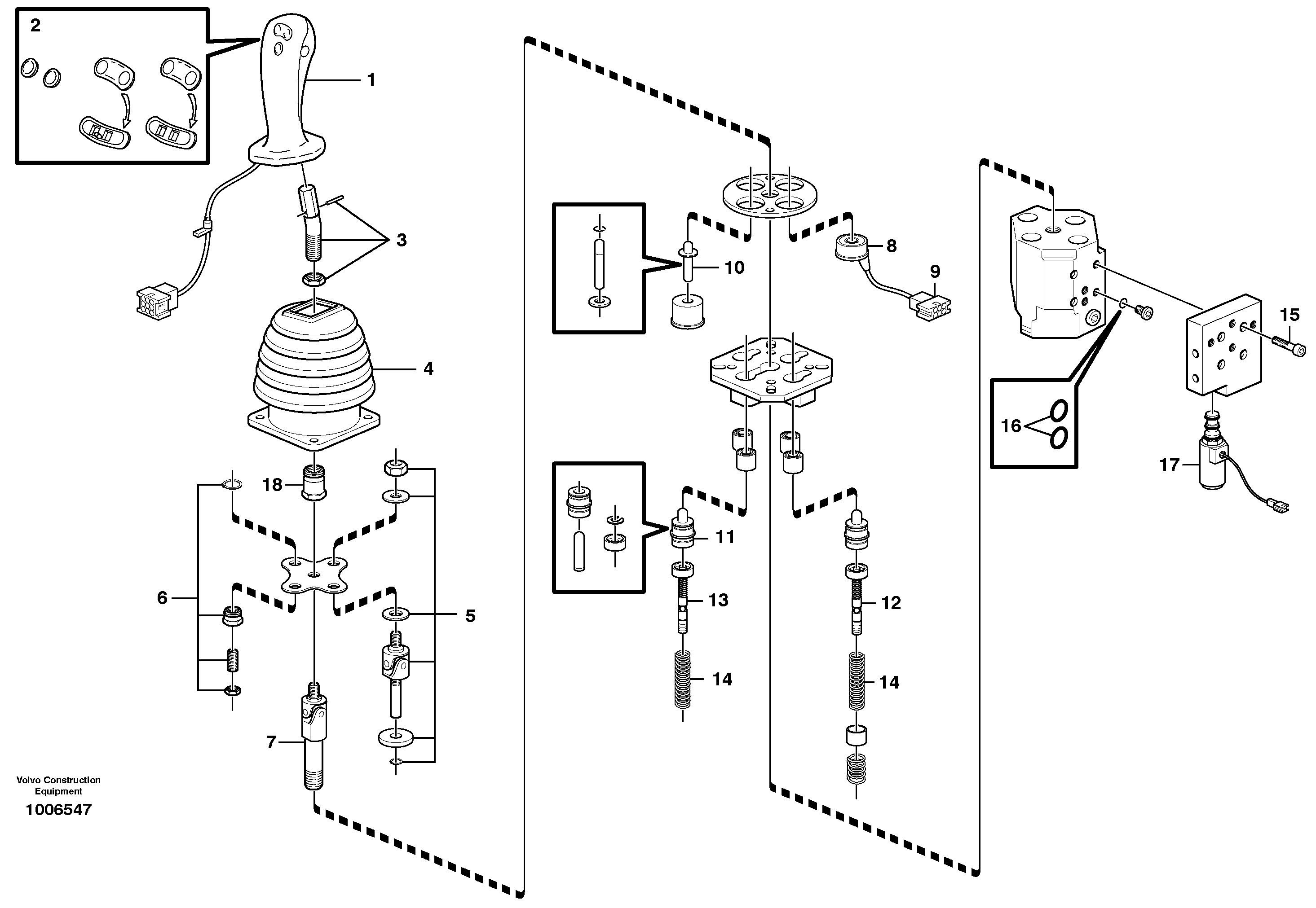 Схема запчастей Volvo L220E - 79392 Servo valve, single levercontrol L220E SER NO 4003 - 5020