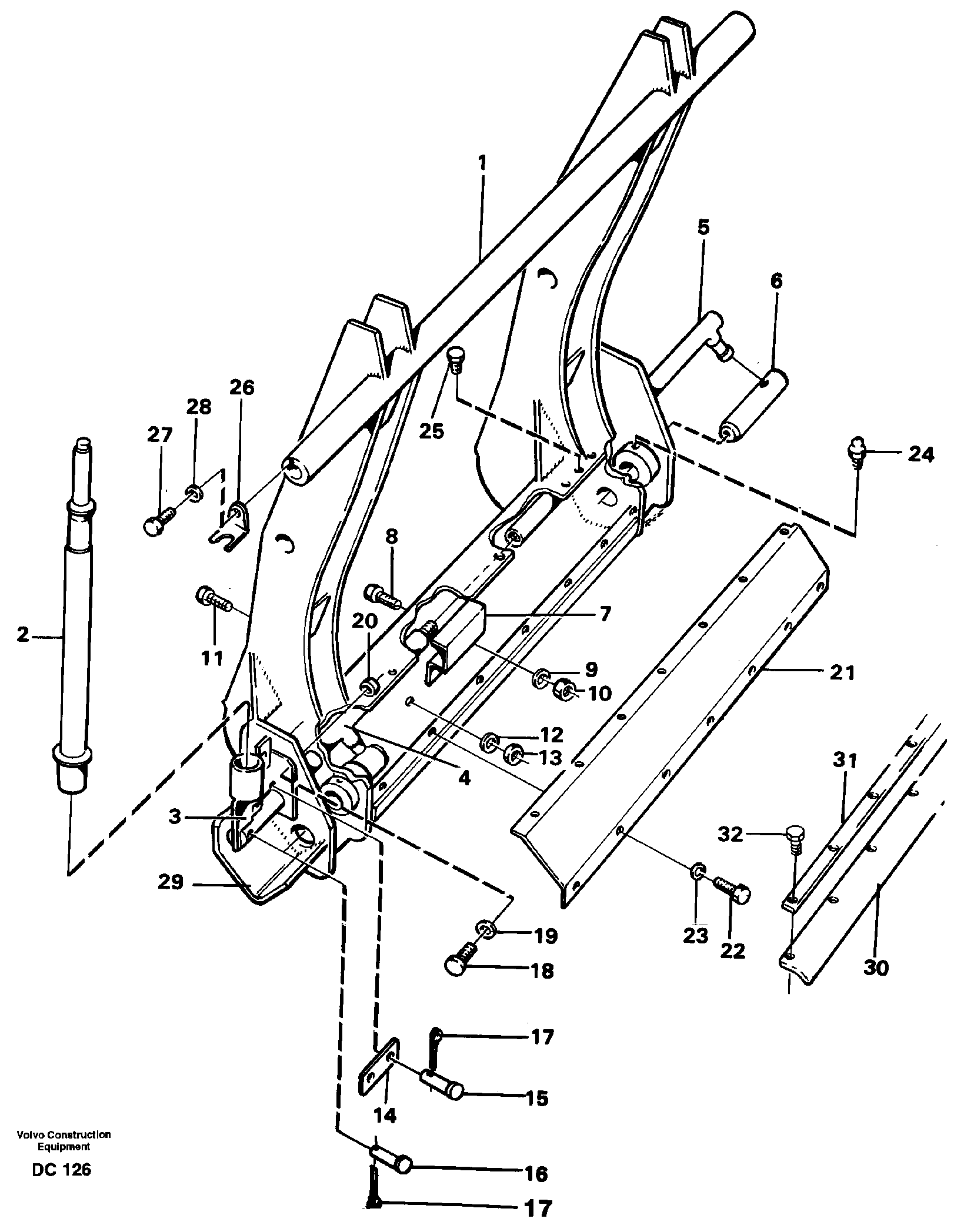 Схема запчастей Volvo L220D - 5105 Mechanical attachment bracket ATTACHMENTS ATTACHMENTS WHEEL LOADERS GEN. D - E