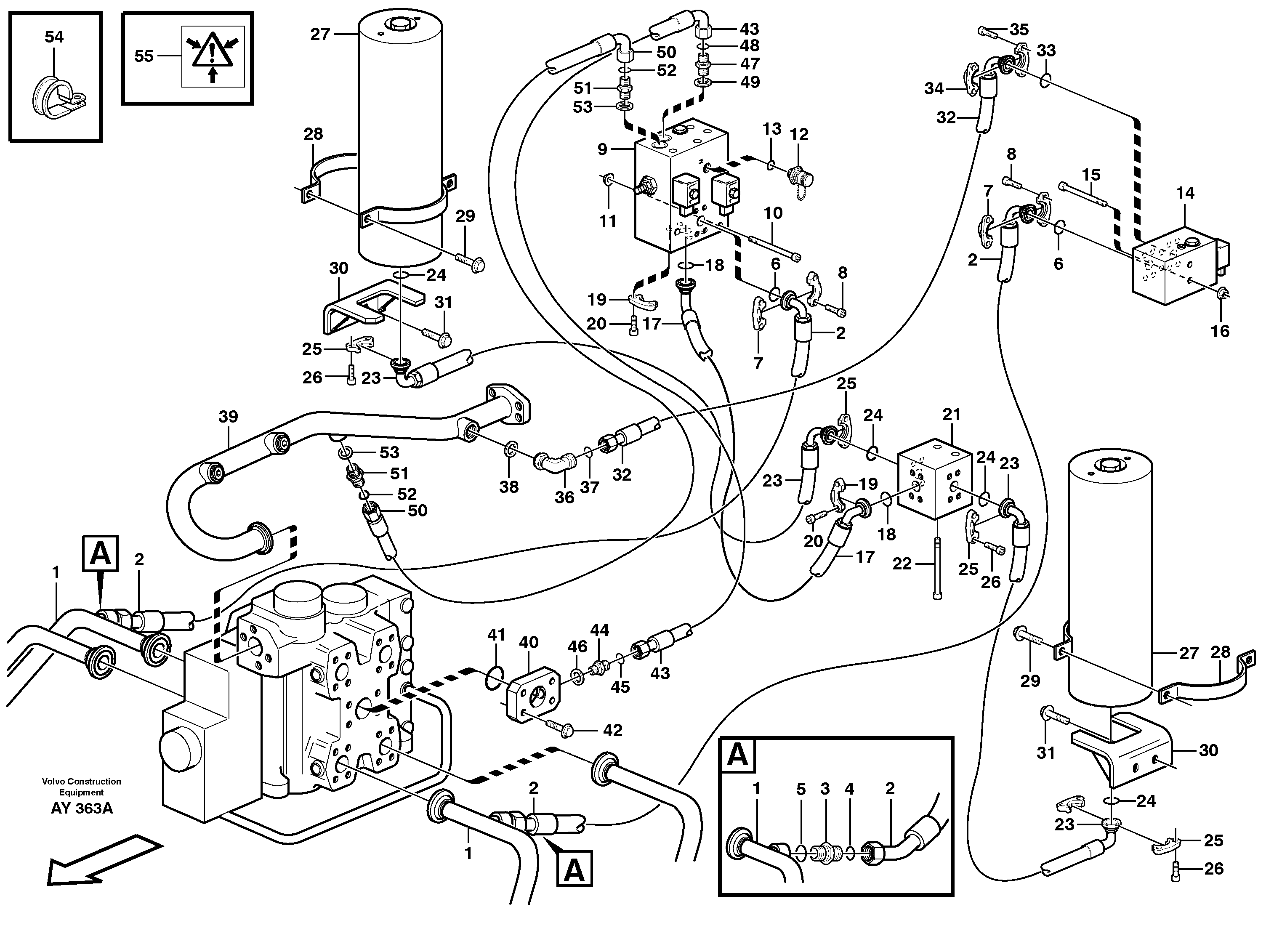 Схема запчастей Volvo L220D - 70743 Boom suspension system L220D SER NO 1001-