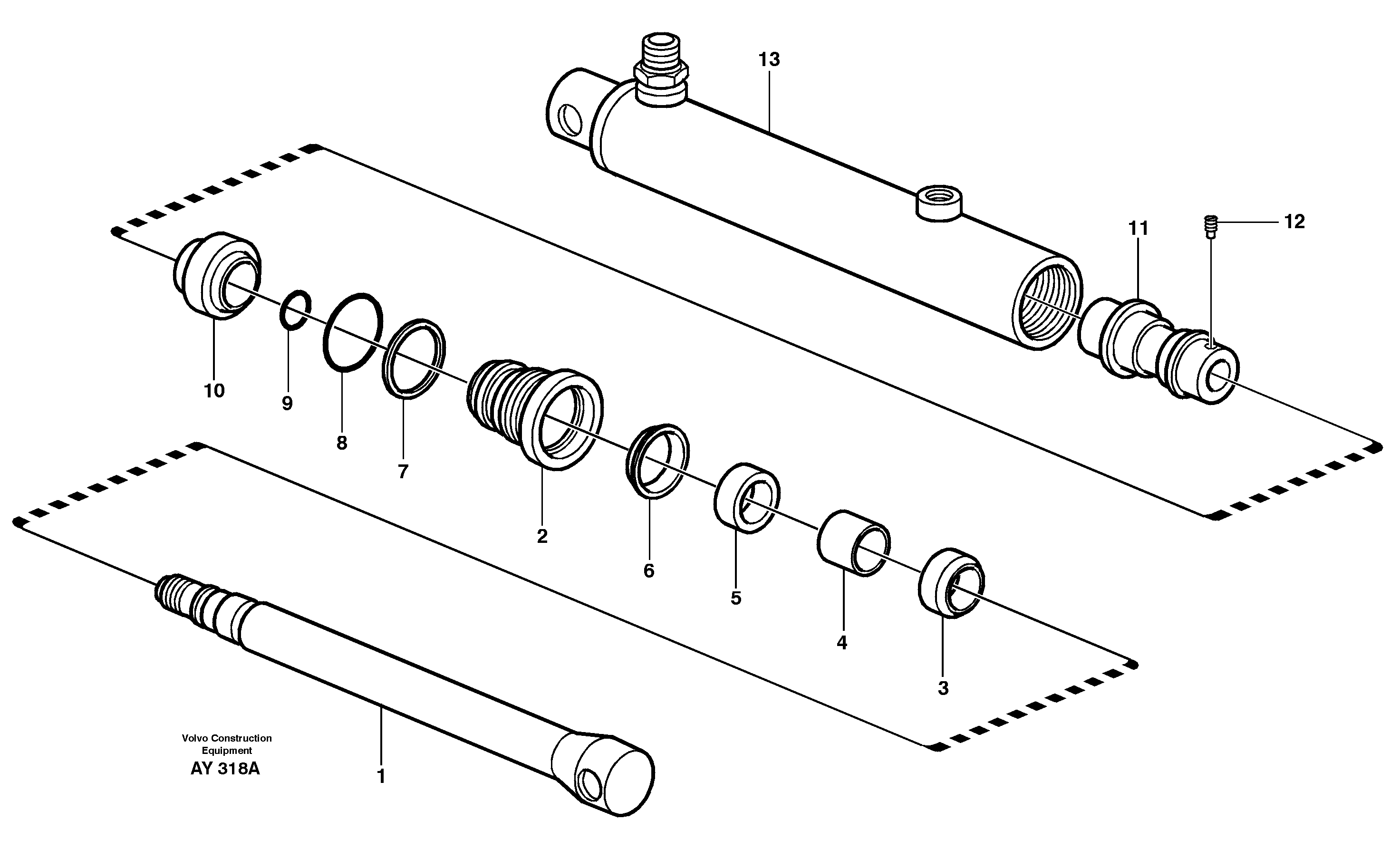 Схема запчастей Volvo L220D - 38671 Hydraulic cylinder L220D SER NO 1001-