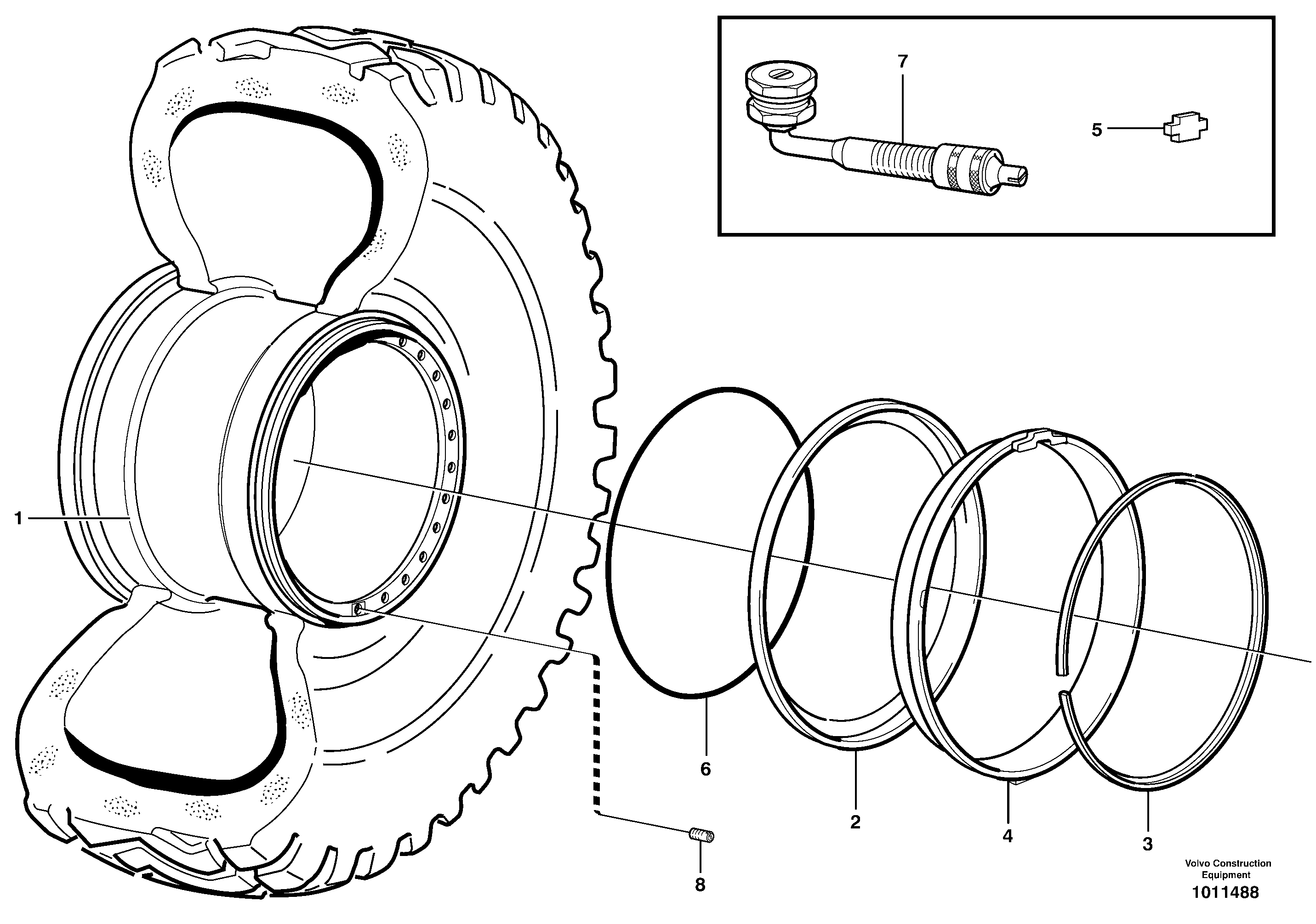 Схема запчастей Volvo L330D - 51548 Wheel L330D